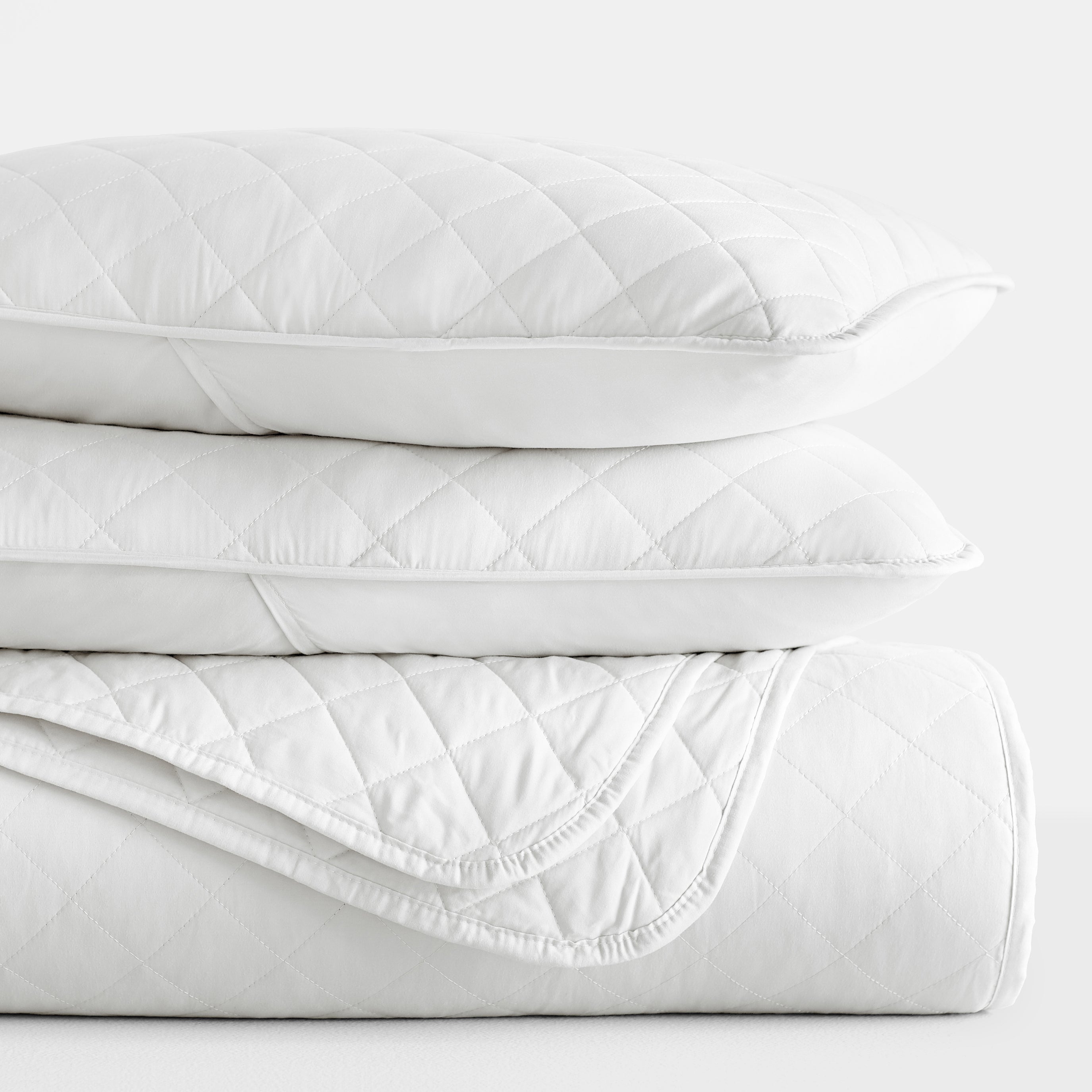 Lightweight Diamond Stitch Quilted Coverlet Set