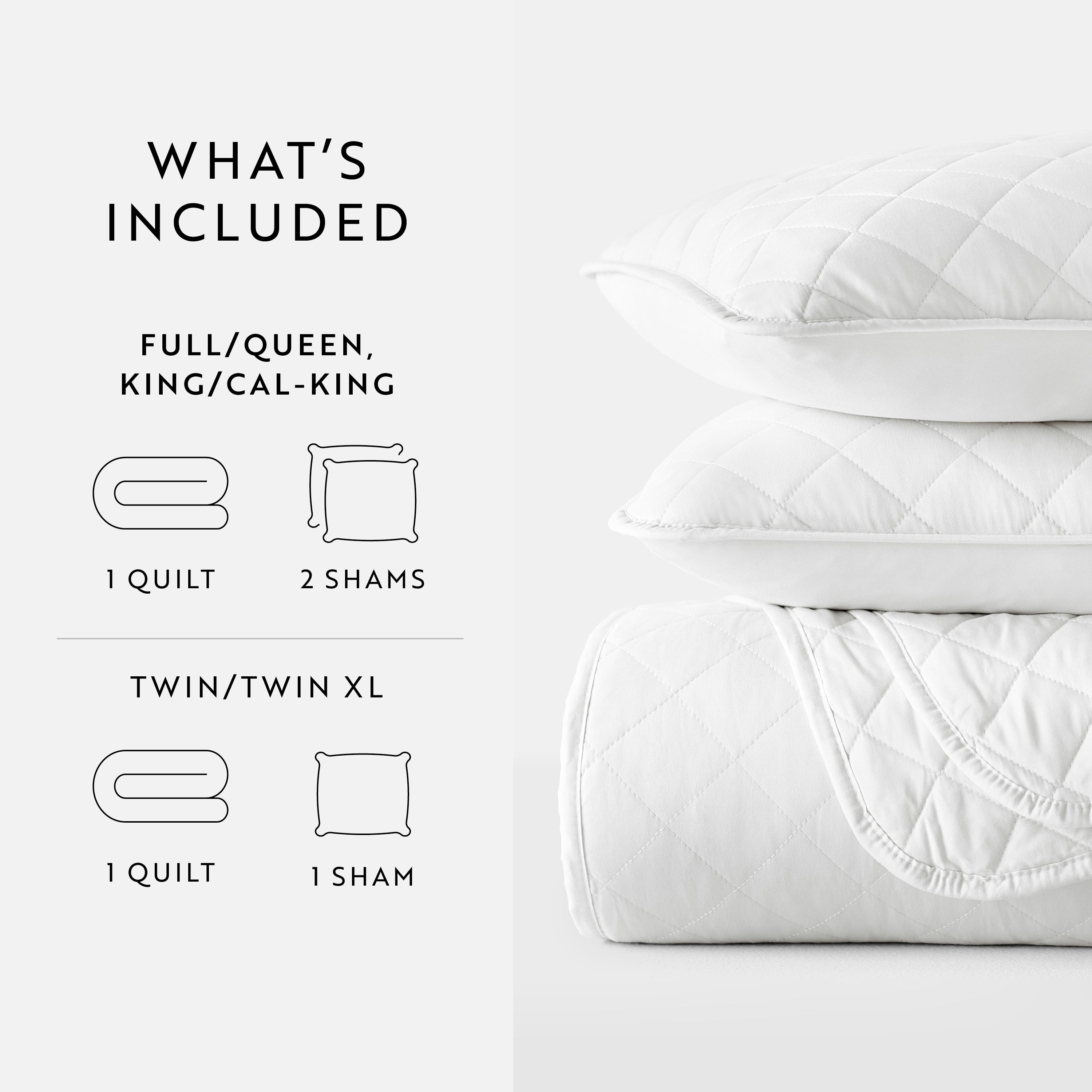 Lightweight Diamond Stitch Quilted Coverlet Set