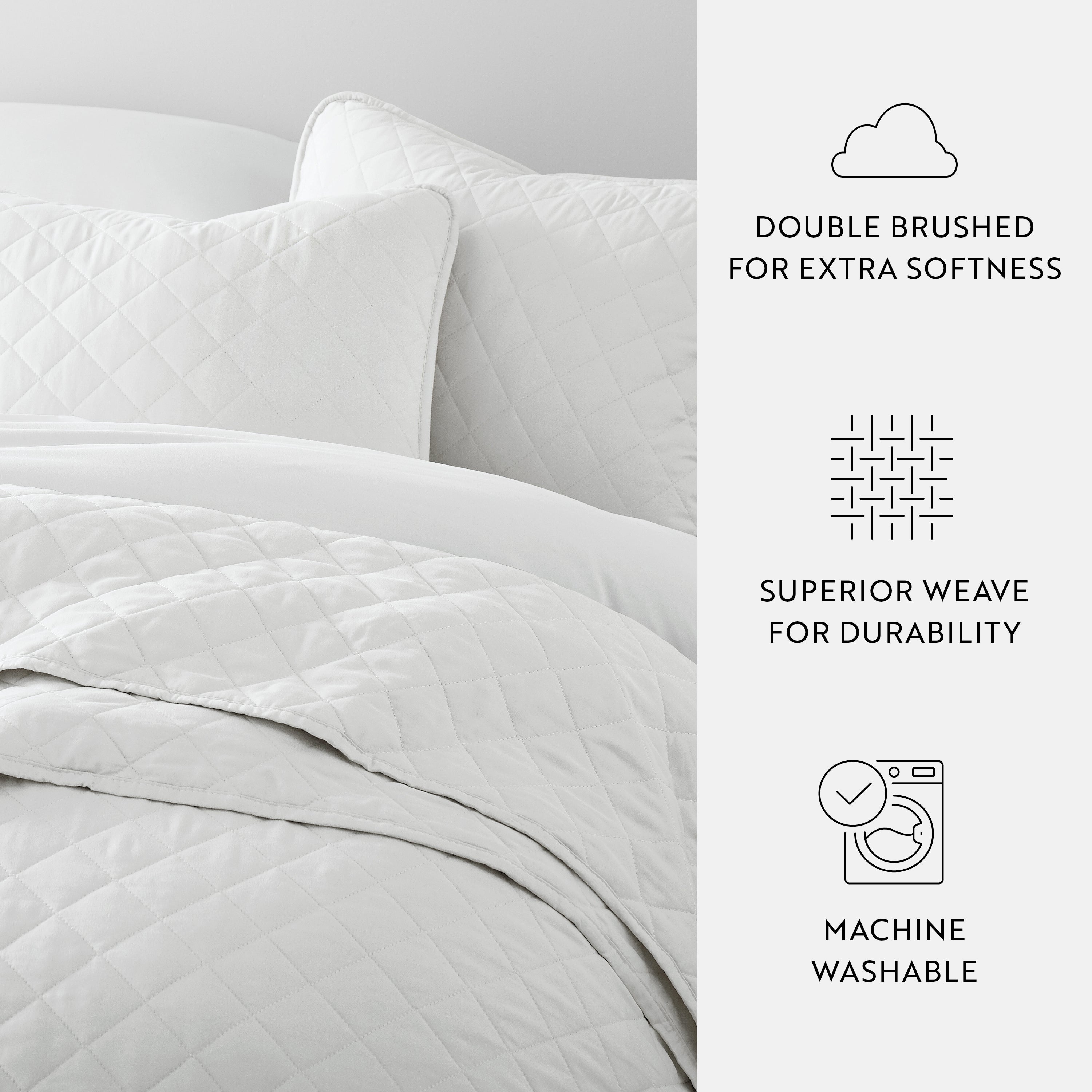 Lightweight Diamond Stitch Quilted Coverlet Set