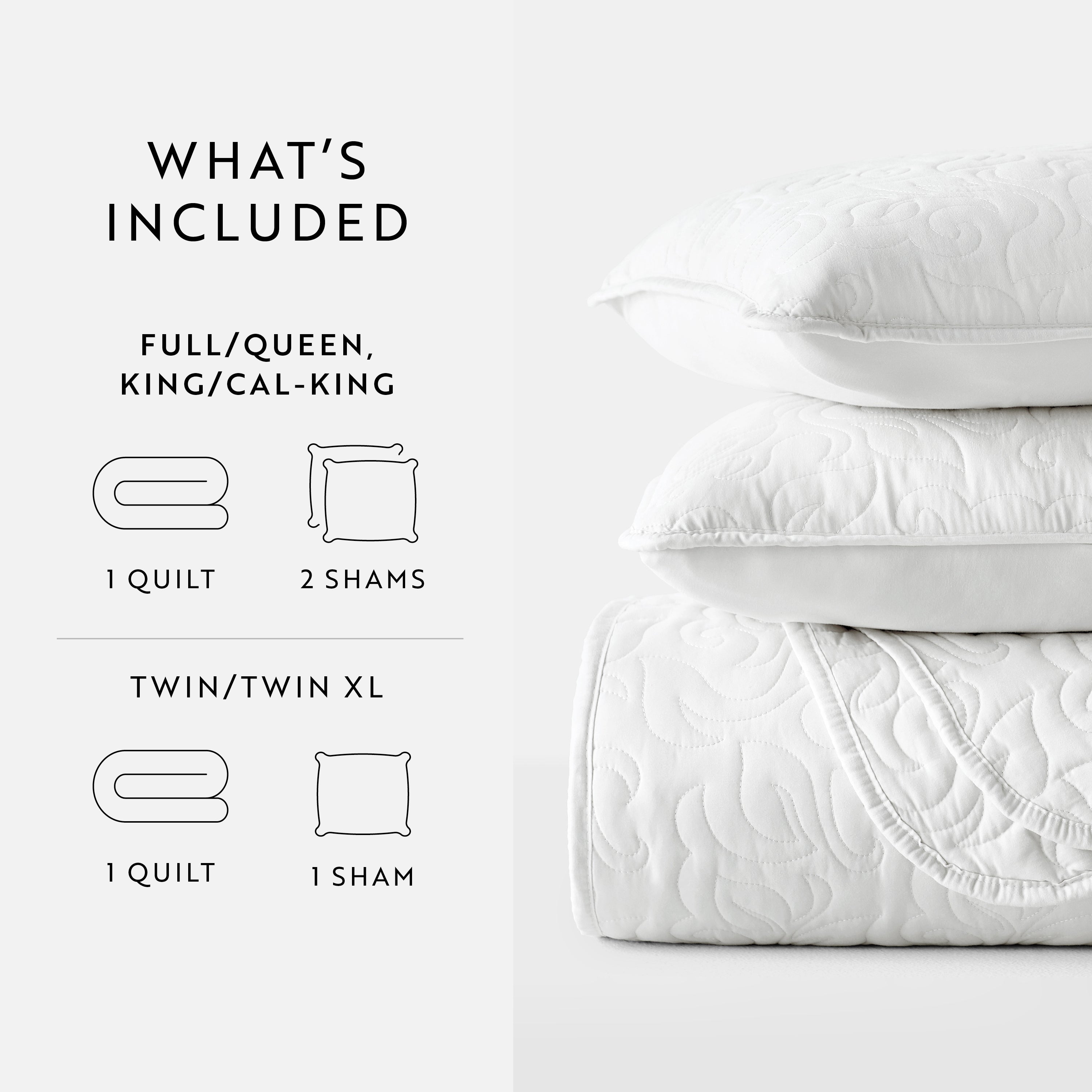 Lightweight Floral Stitch Quilted Coverlet Set