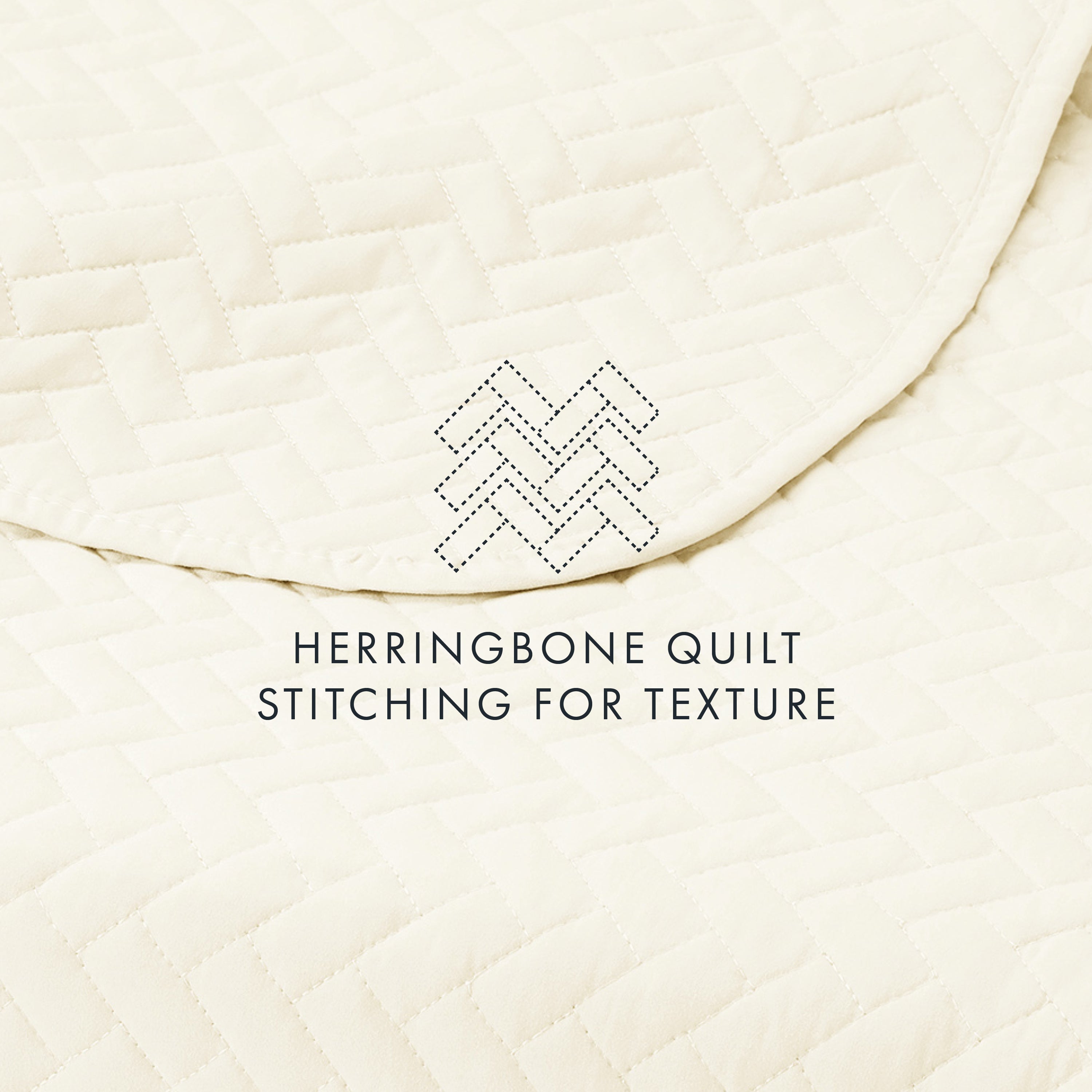 Lightweight Herringbone Stitch Quilted Coverlet Set