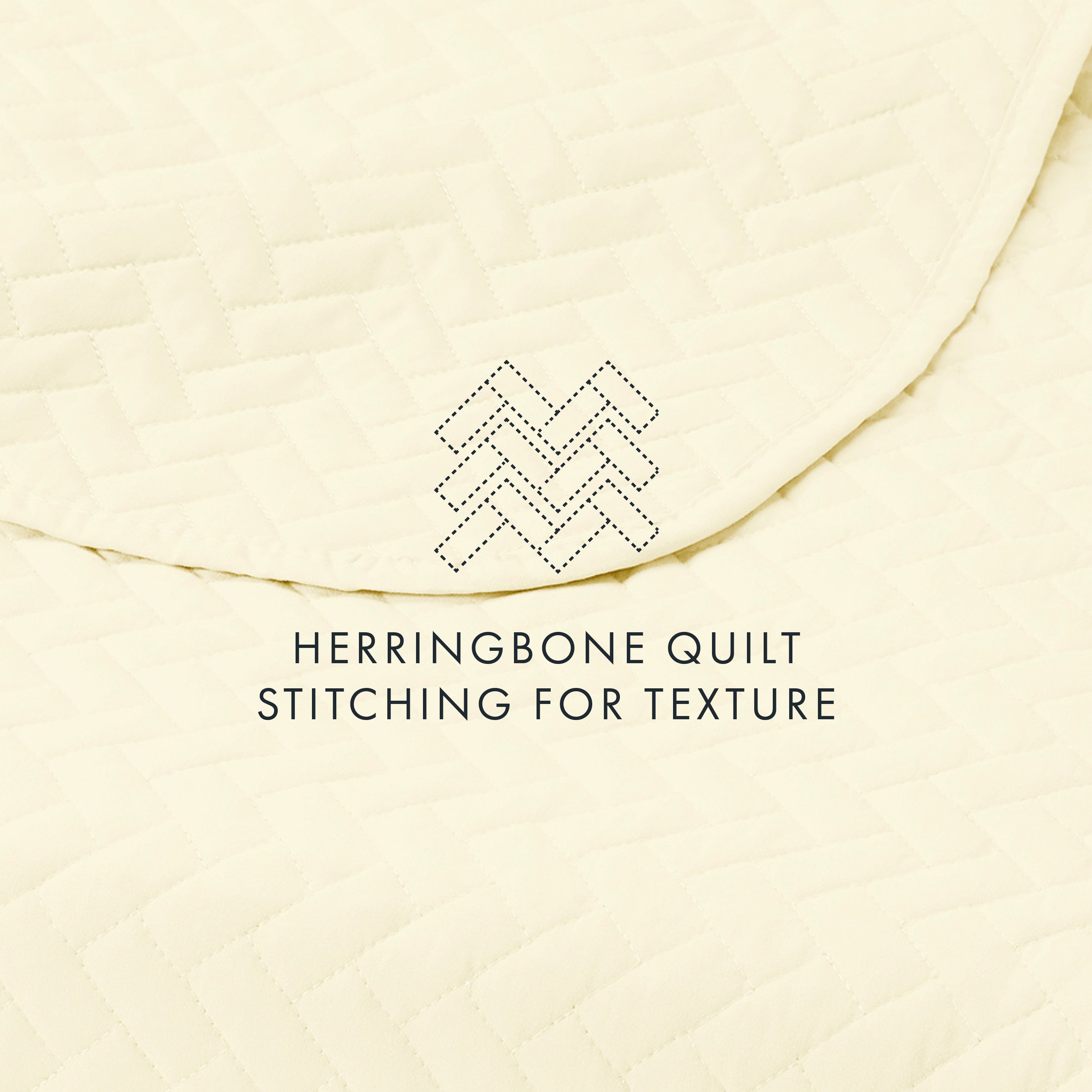 Lightweight Herringbone Stitch Quilted Coverlet Set
