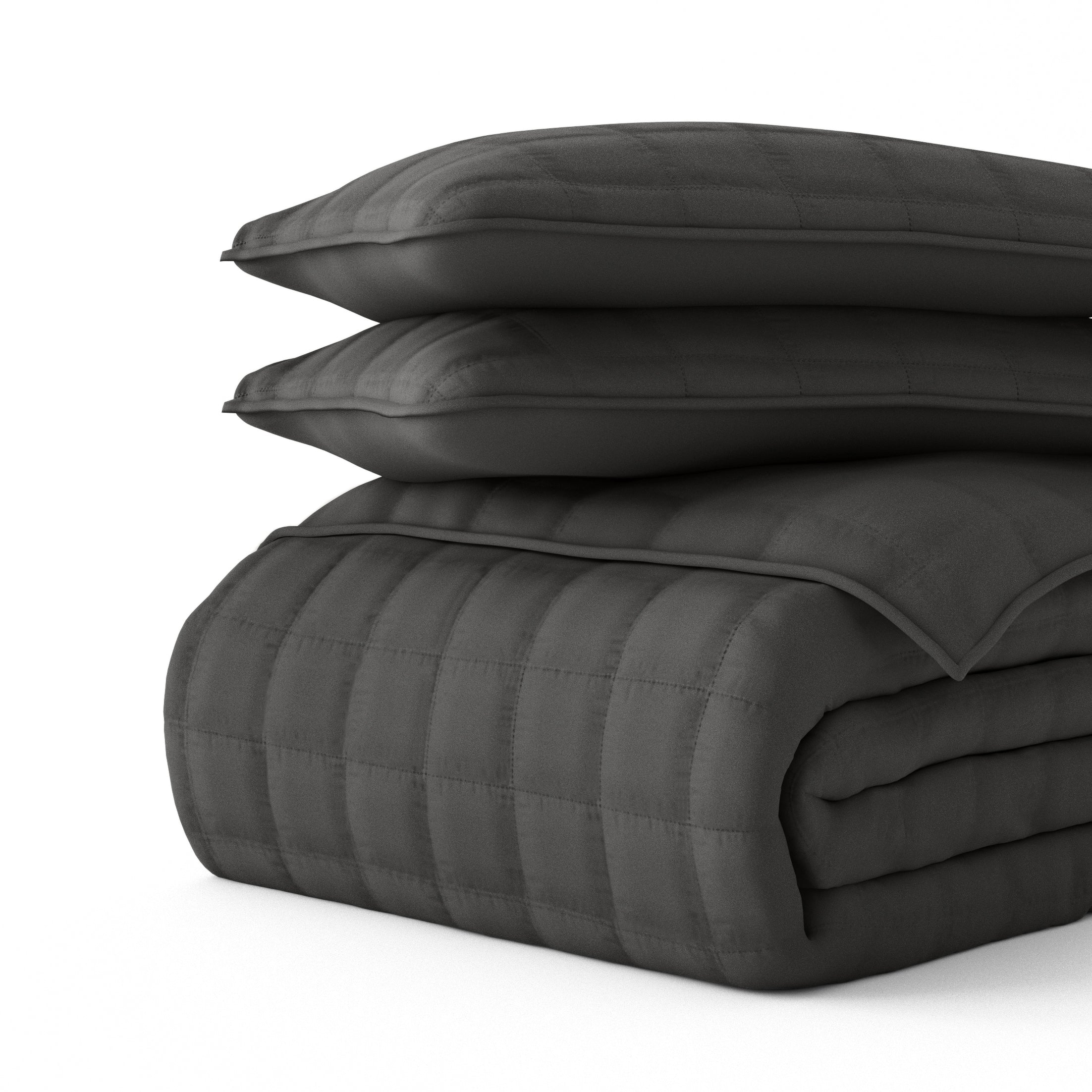 Lightweight Square Stitch Quilted Coverlet Set