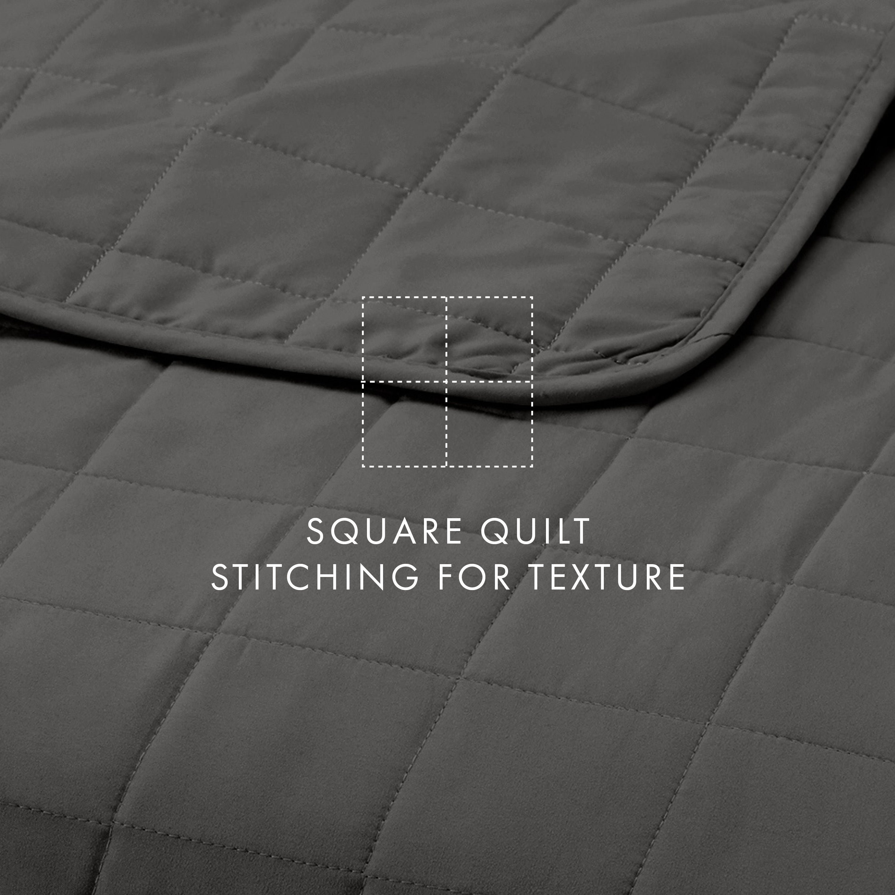 Lightweight Square Stitch Quilted Coverlet Set