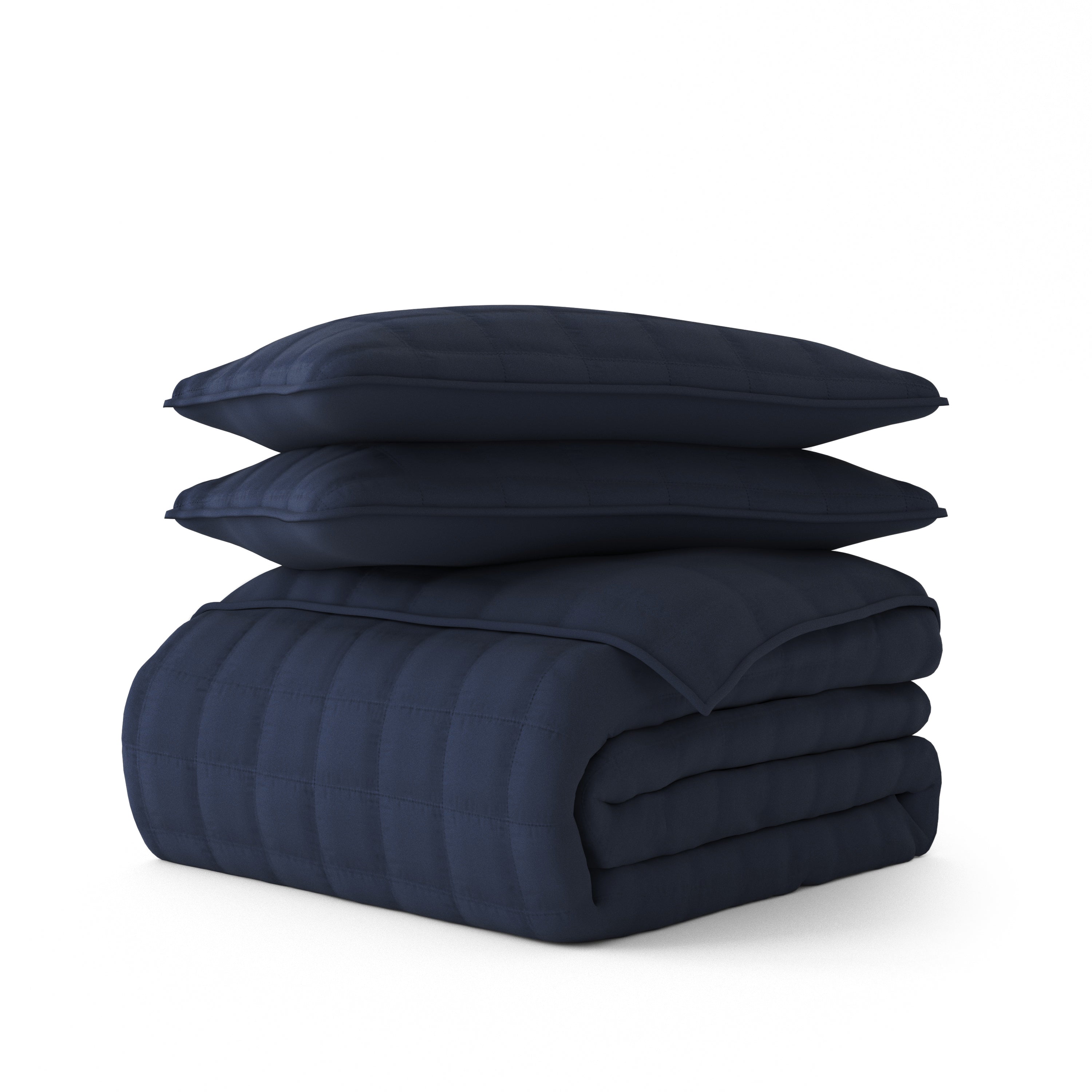 Lightweight Square Stitch Quilted Coverlet Set