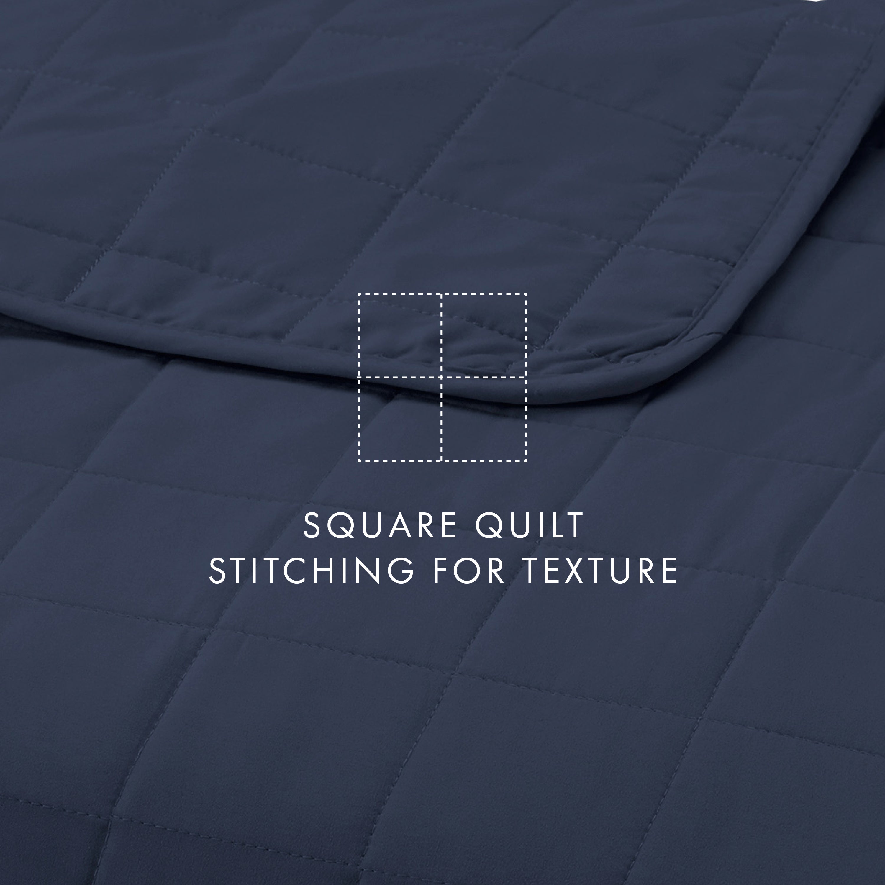 Lightweight Square Stitch Quilted Coverlet Set