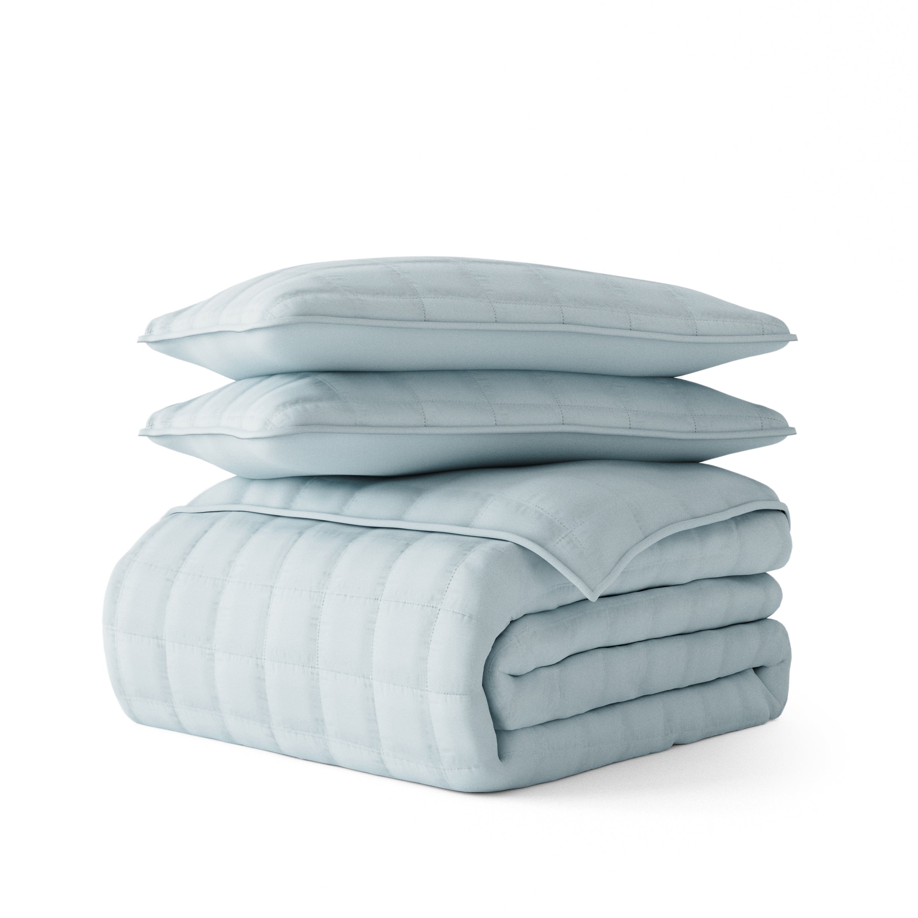 Lightweight Square Stitch Quilted Coverlet Set