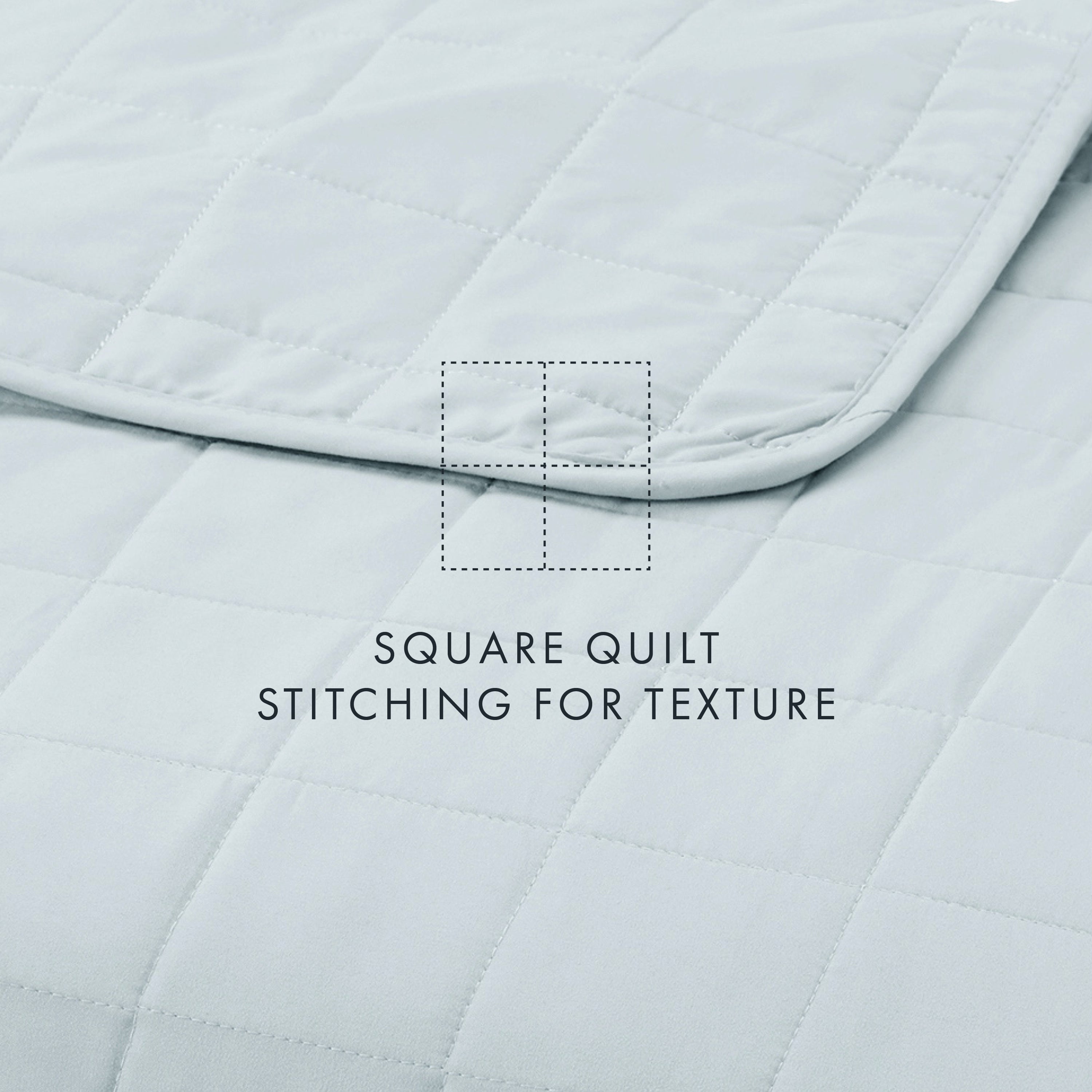 Lightweight Square Stitch Quilted Coverlet Set