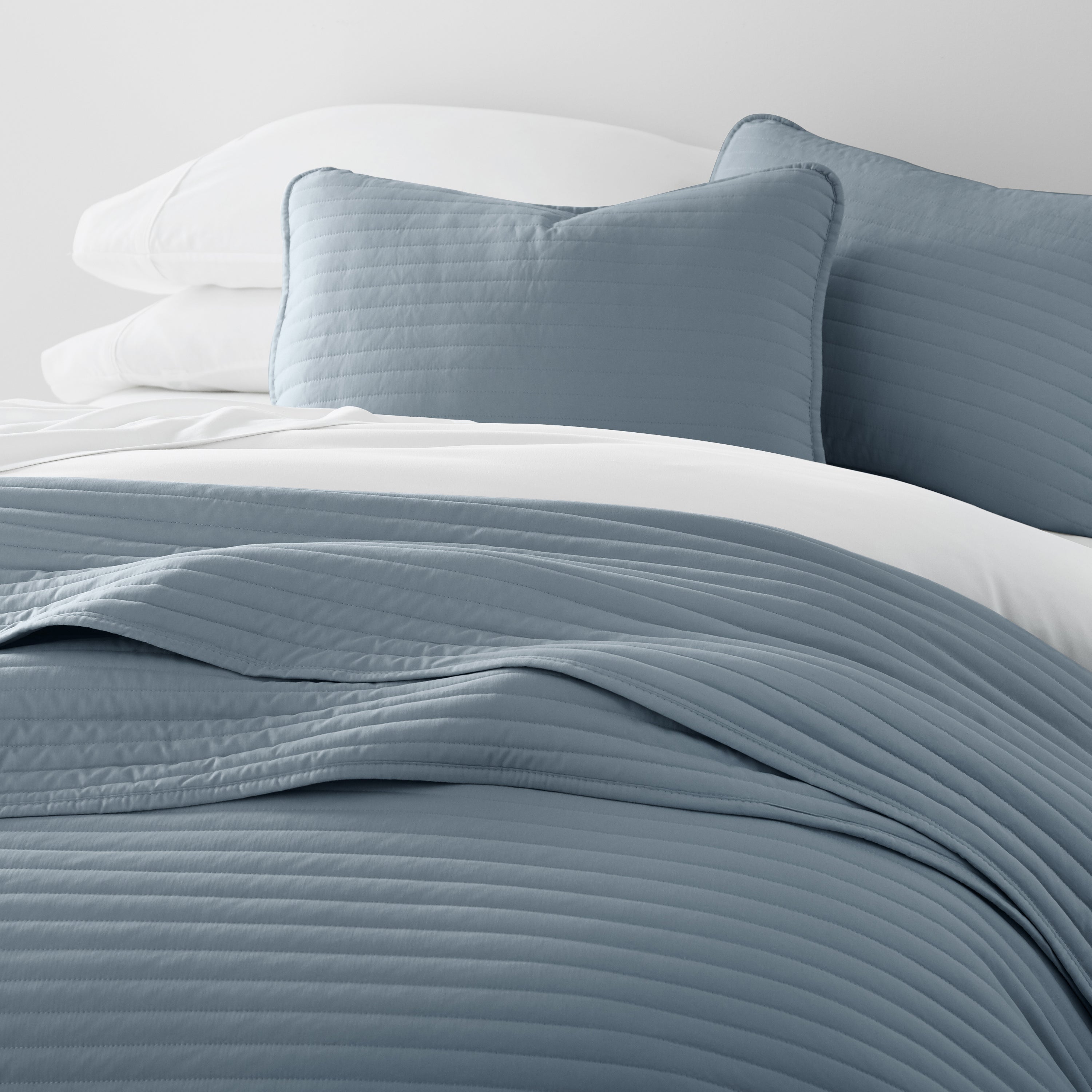 Lightweight Stripe Stitch Quilted Coverlet Set