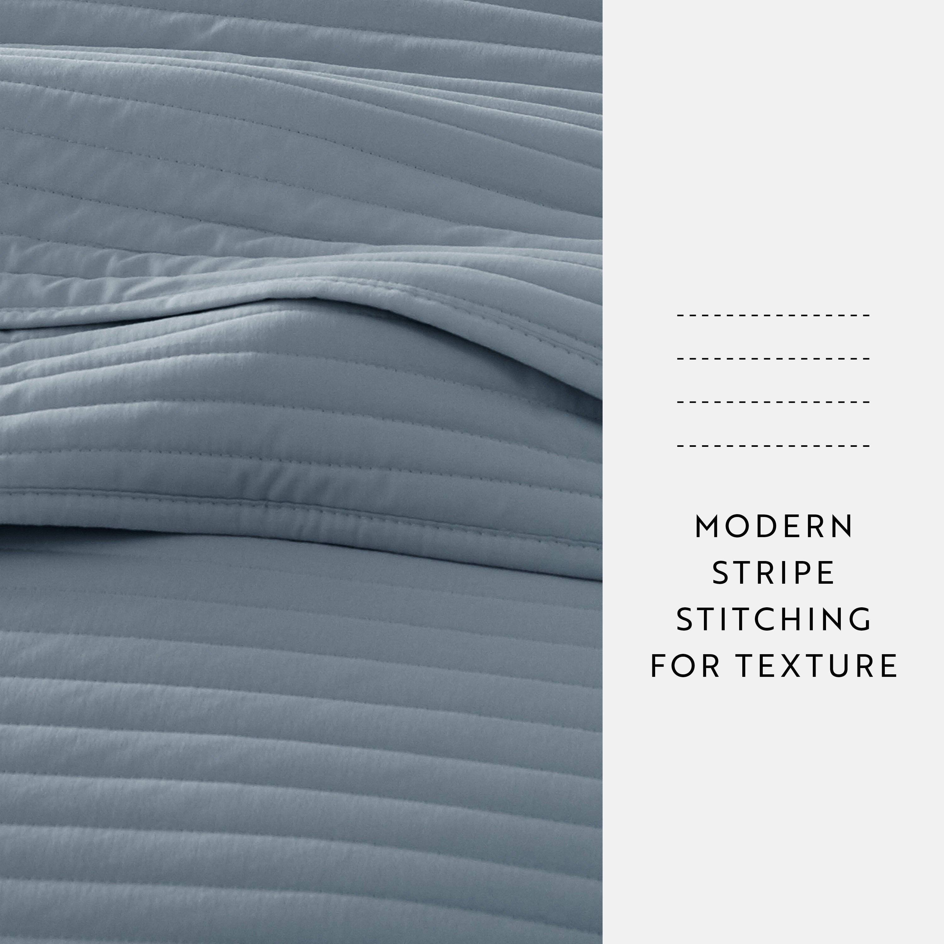 Lightweight Stripe Stitch Quilted Coverlet Set