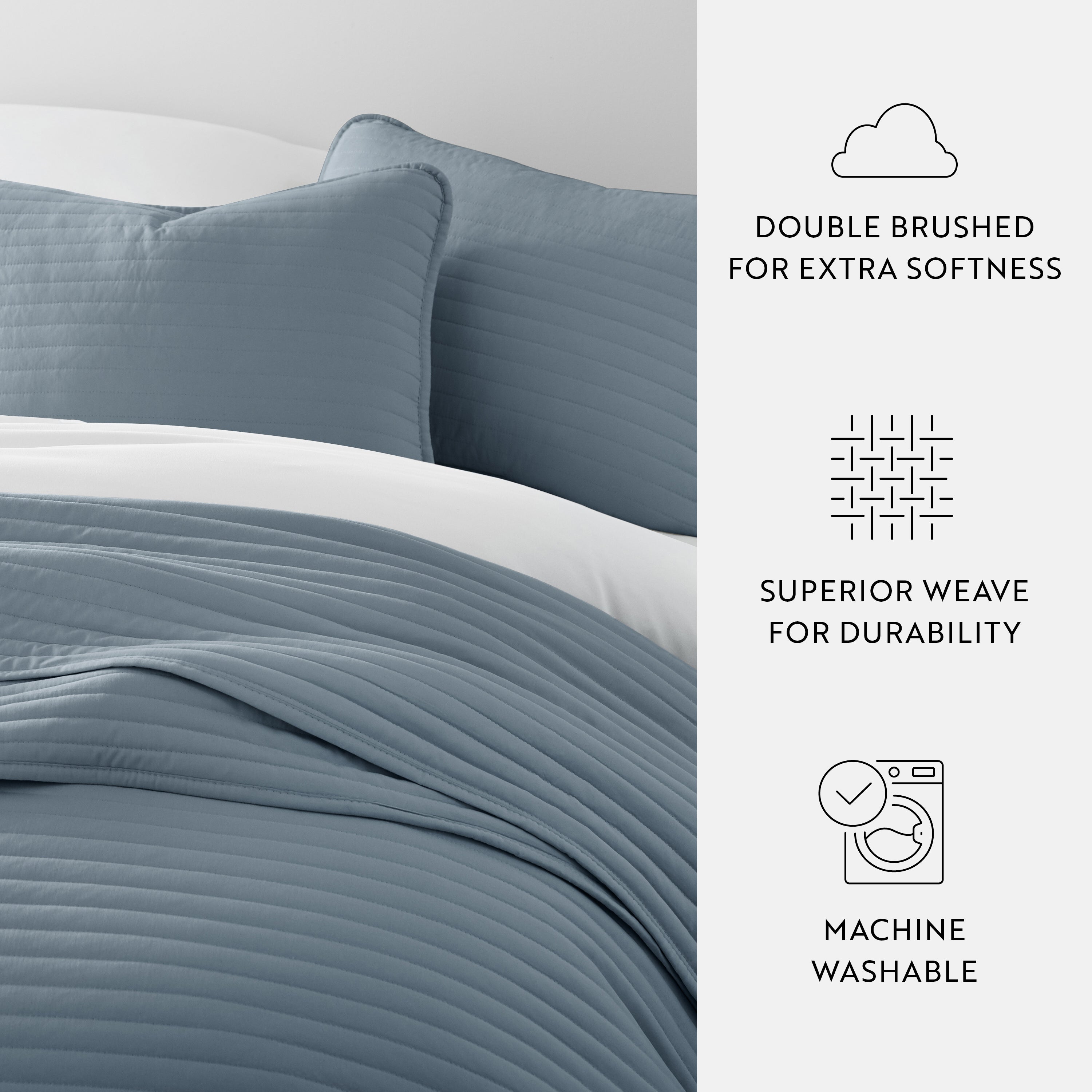 Lightweight Stripe Stitch Quilted Coverlet Set