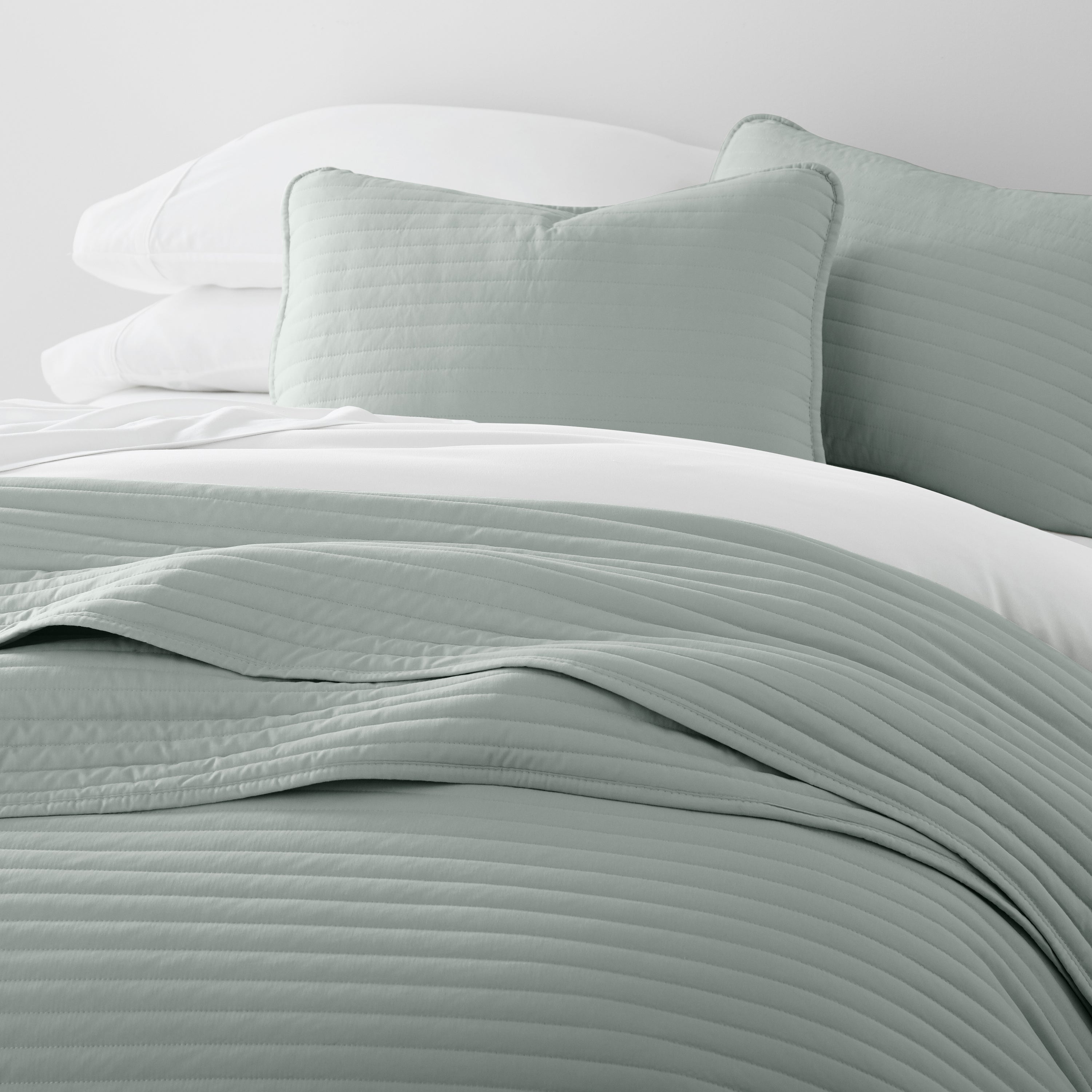 Lightweight Stripe Stitch Quilted Coverlet Set