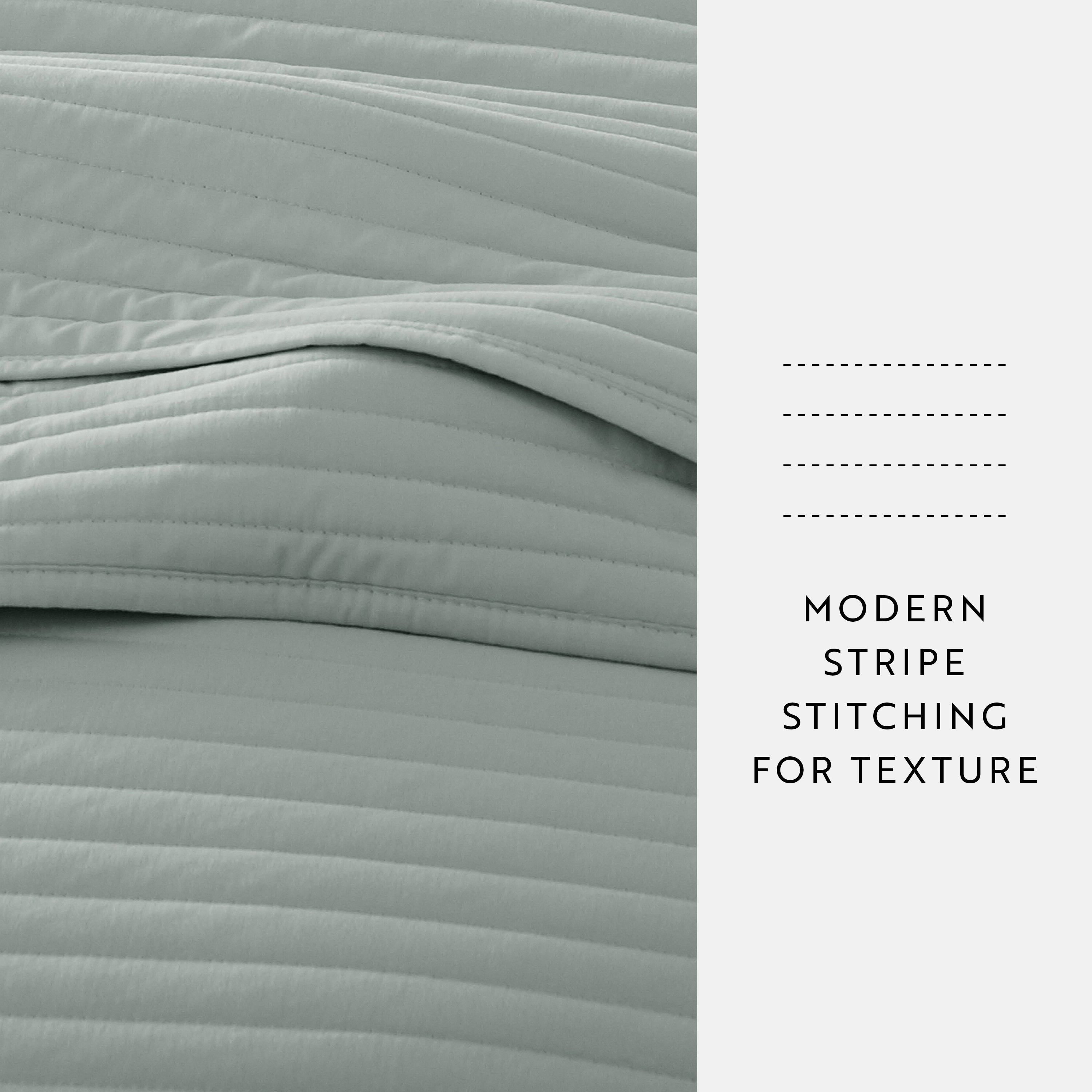 Lightweight Stripe Stitch Quilted Coverlet Set