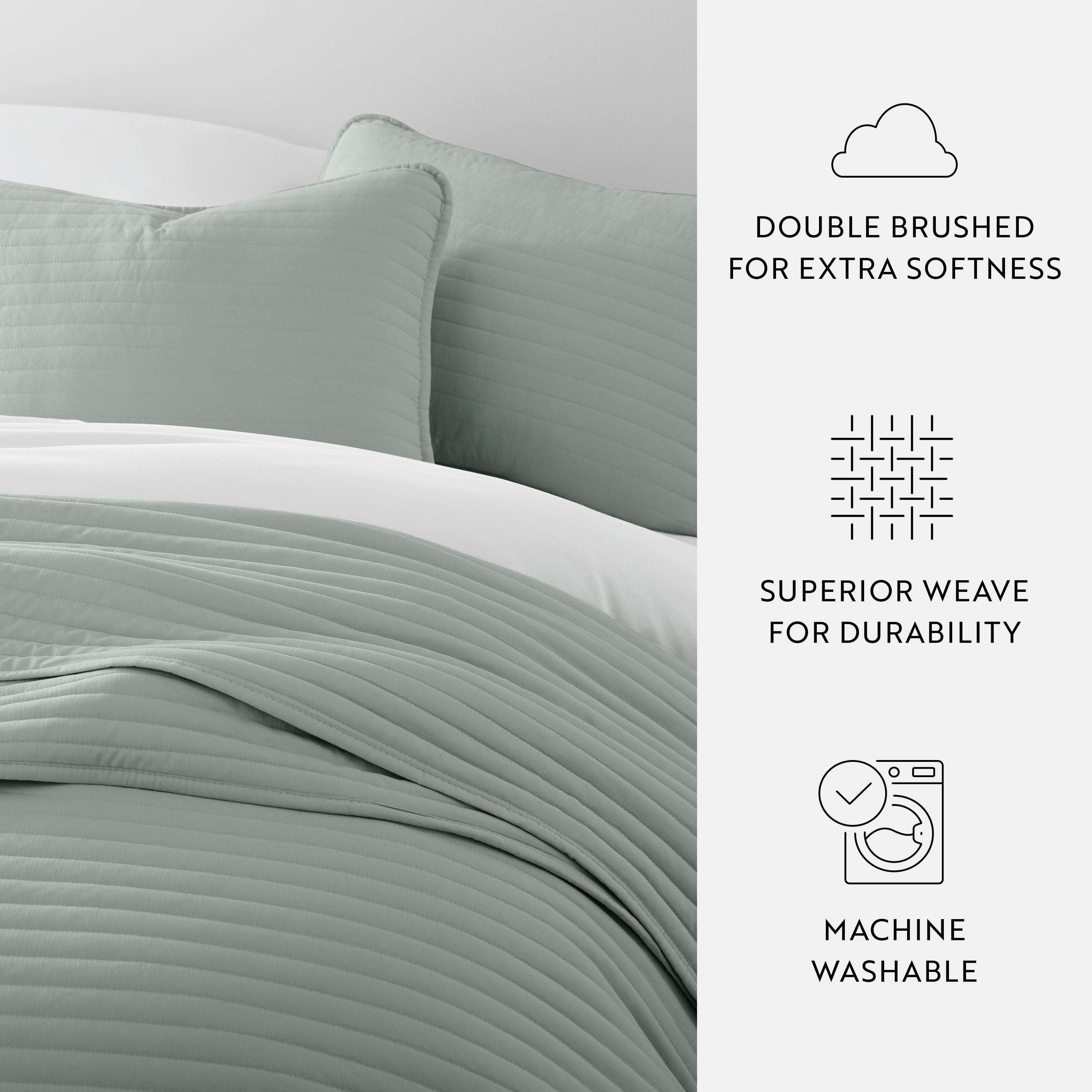 Lightweight Stripe Stitch Quilted Coverlet Set