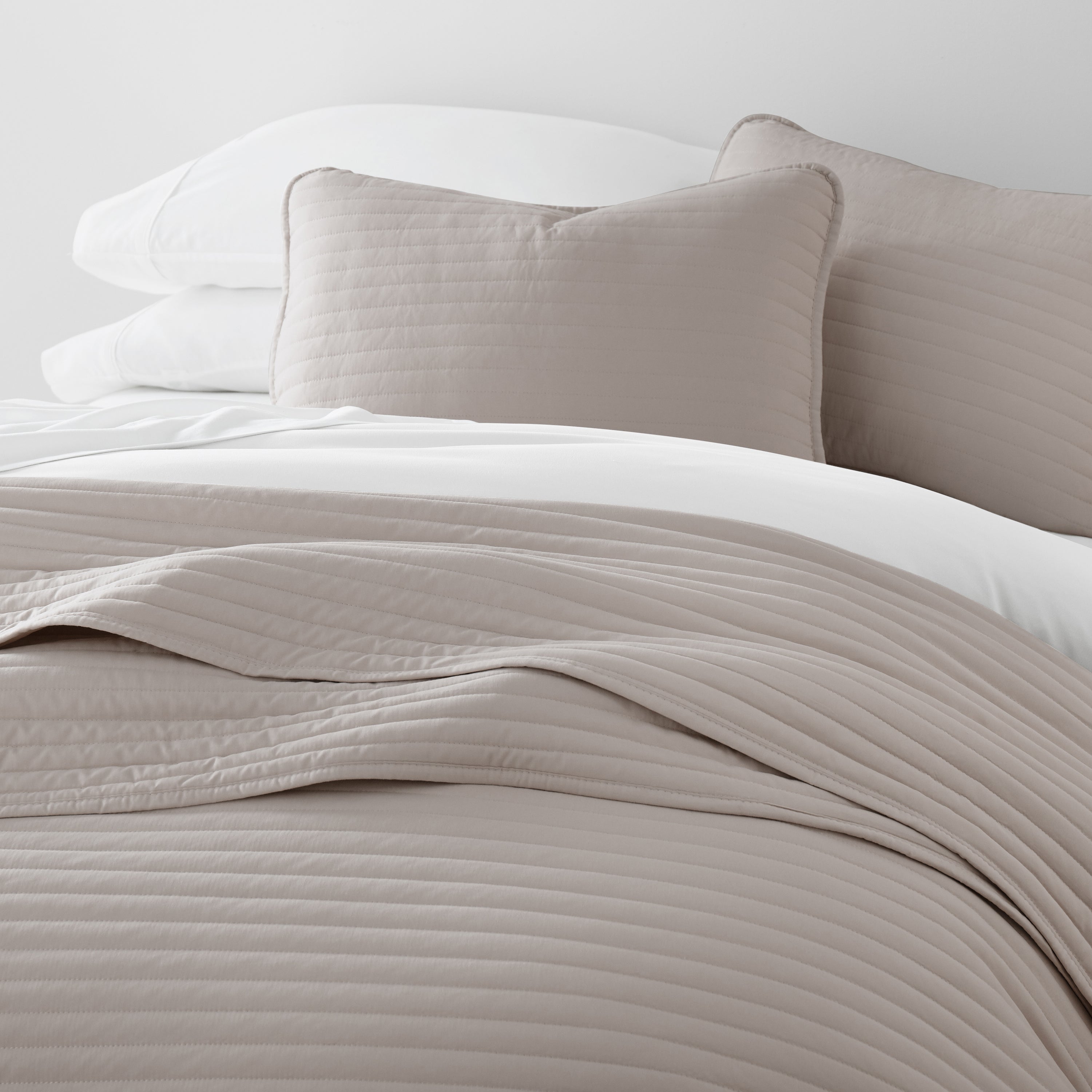 Lightweight Stripe Stitch Quilted Coverlet Set