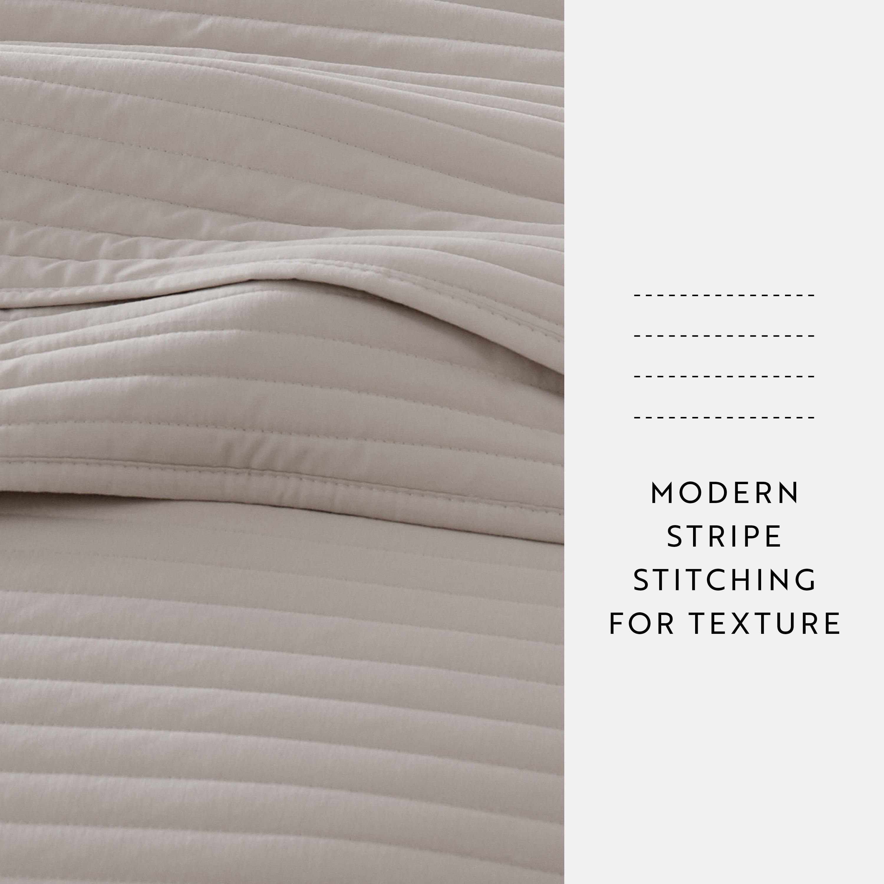 Lightweight Stripe Stitch Quilted Coverlet Set
