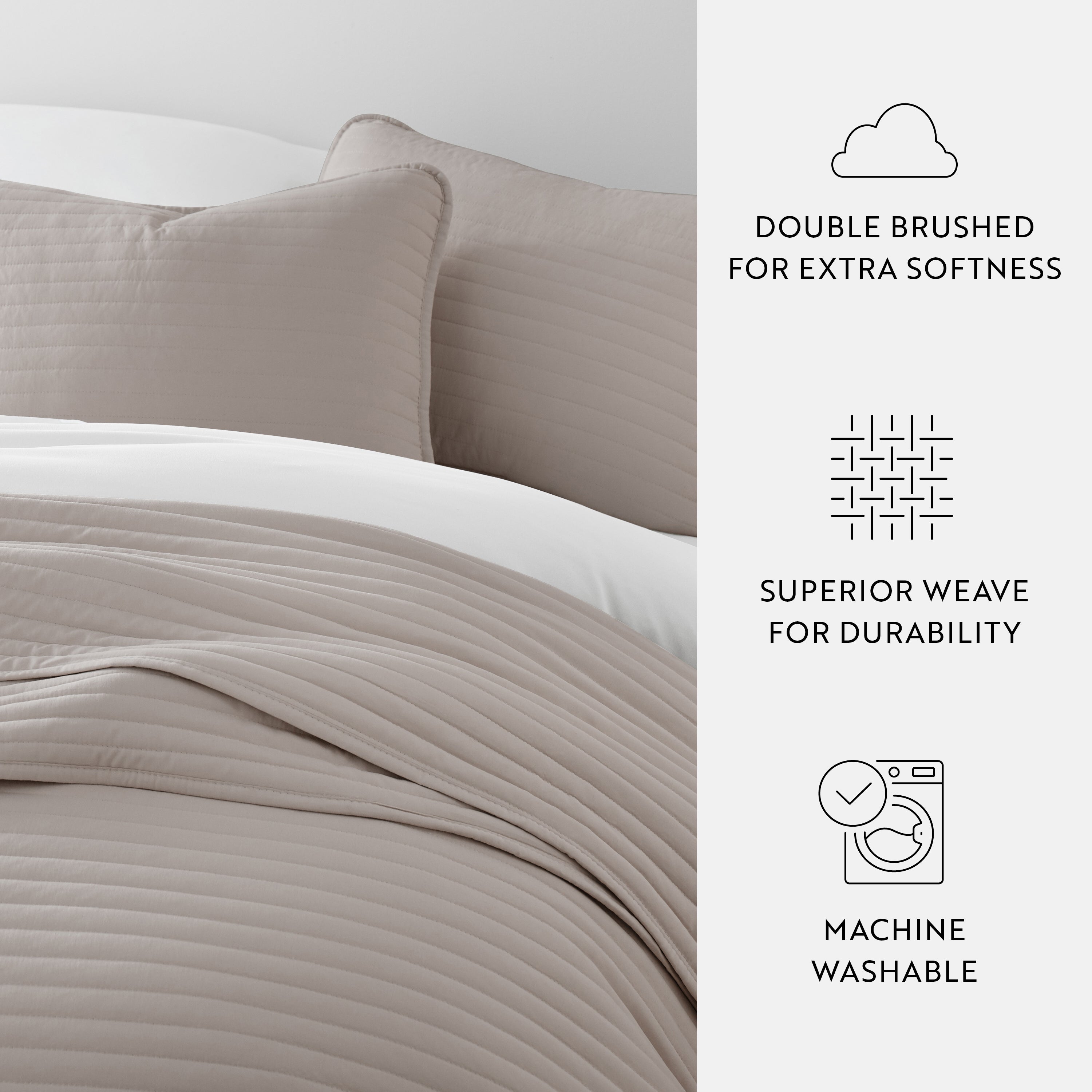 Lightweight Stripe Stitch Quilted Coverlet Set