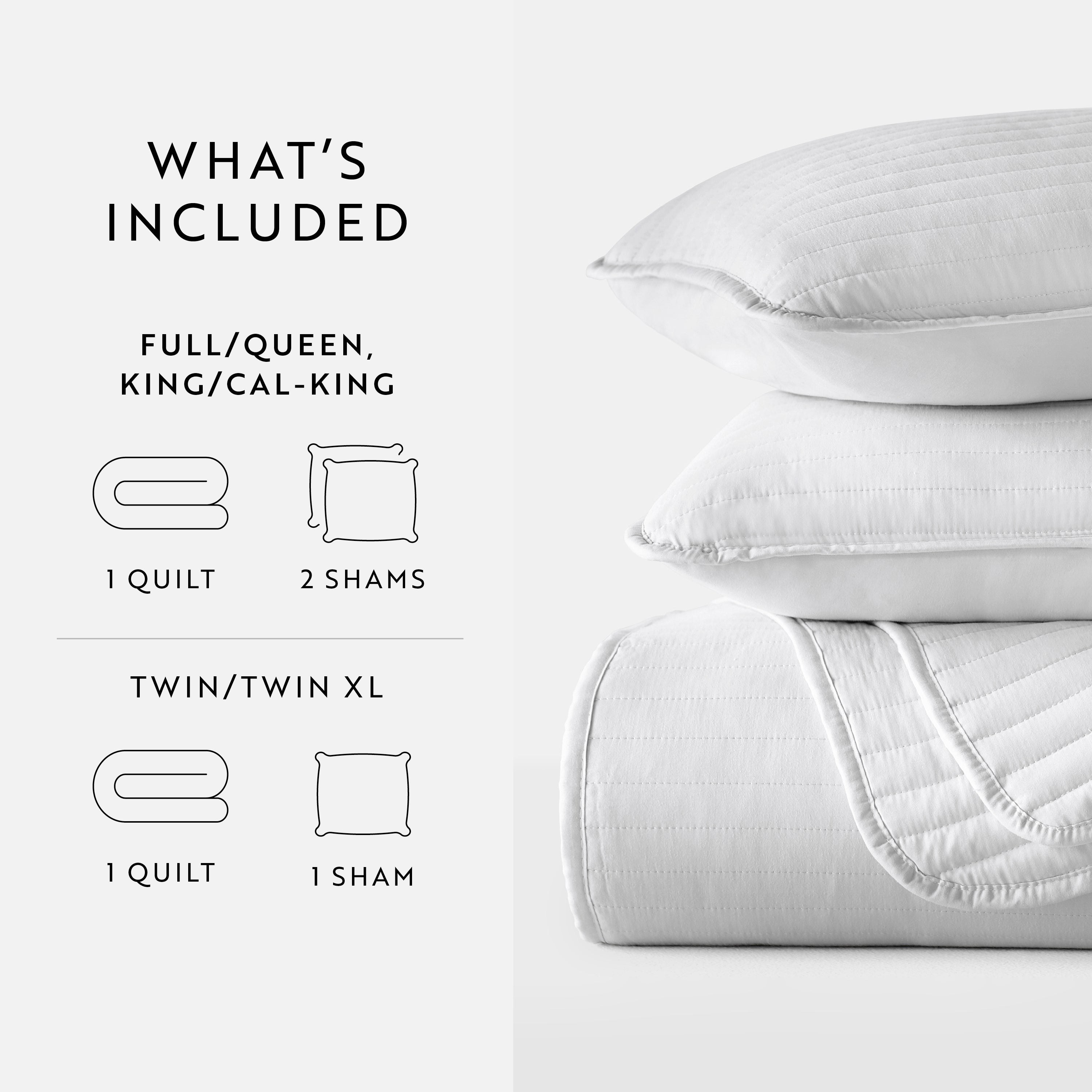 Lightweight Stripe Stitch Quilted Coverlet Set