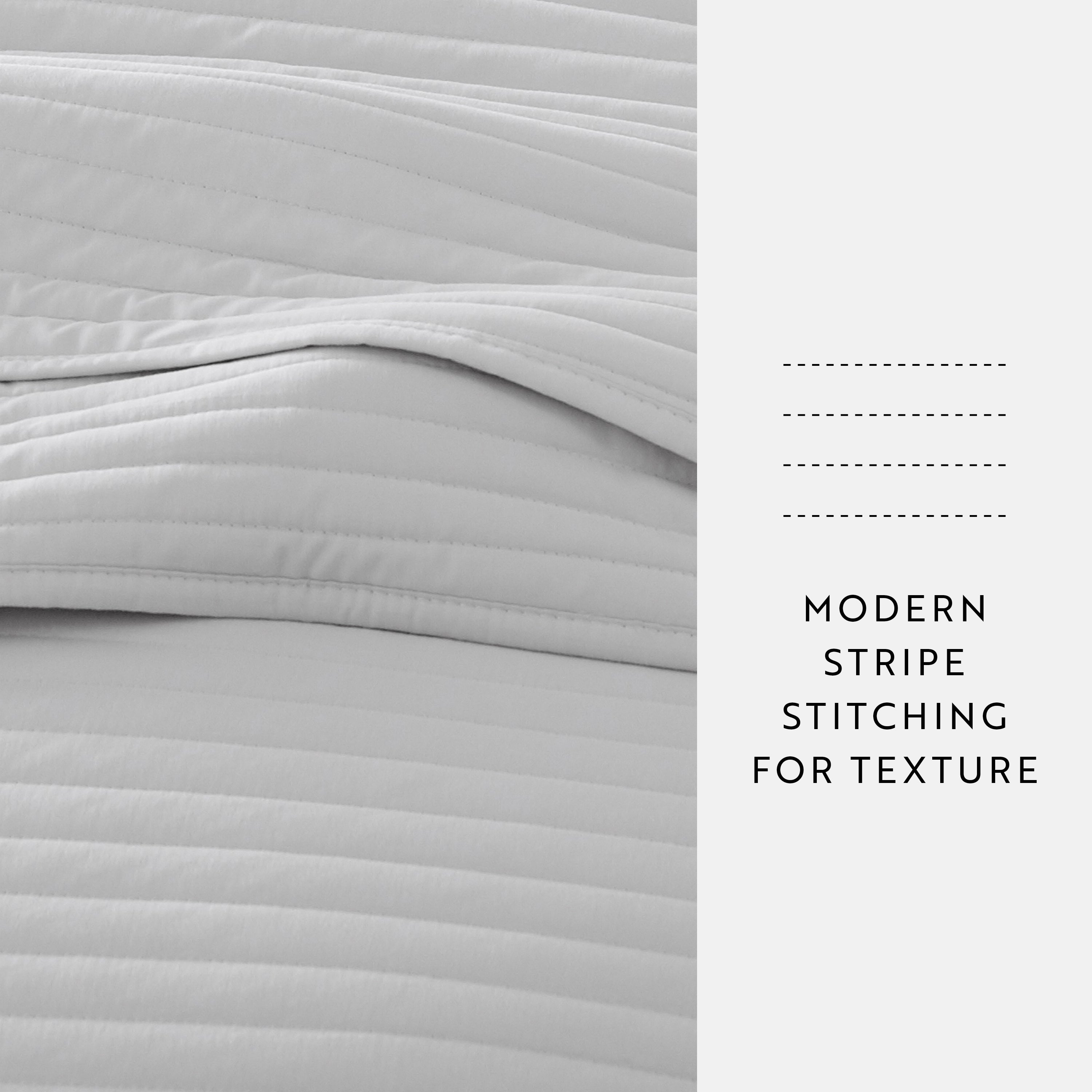 Lightweight Stripe Stitch Quilted Coverlet Set