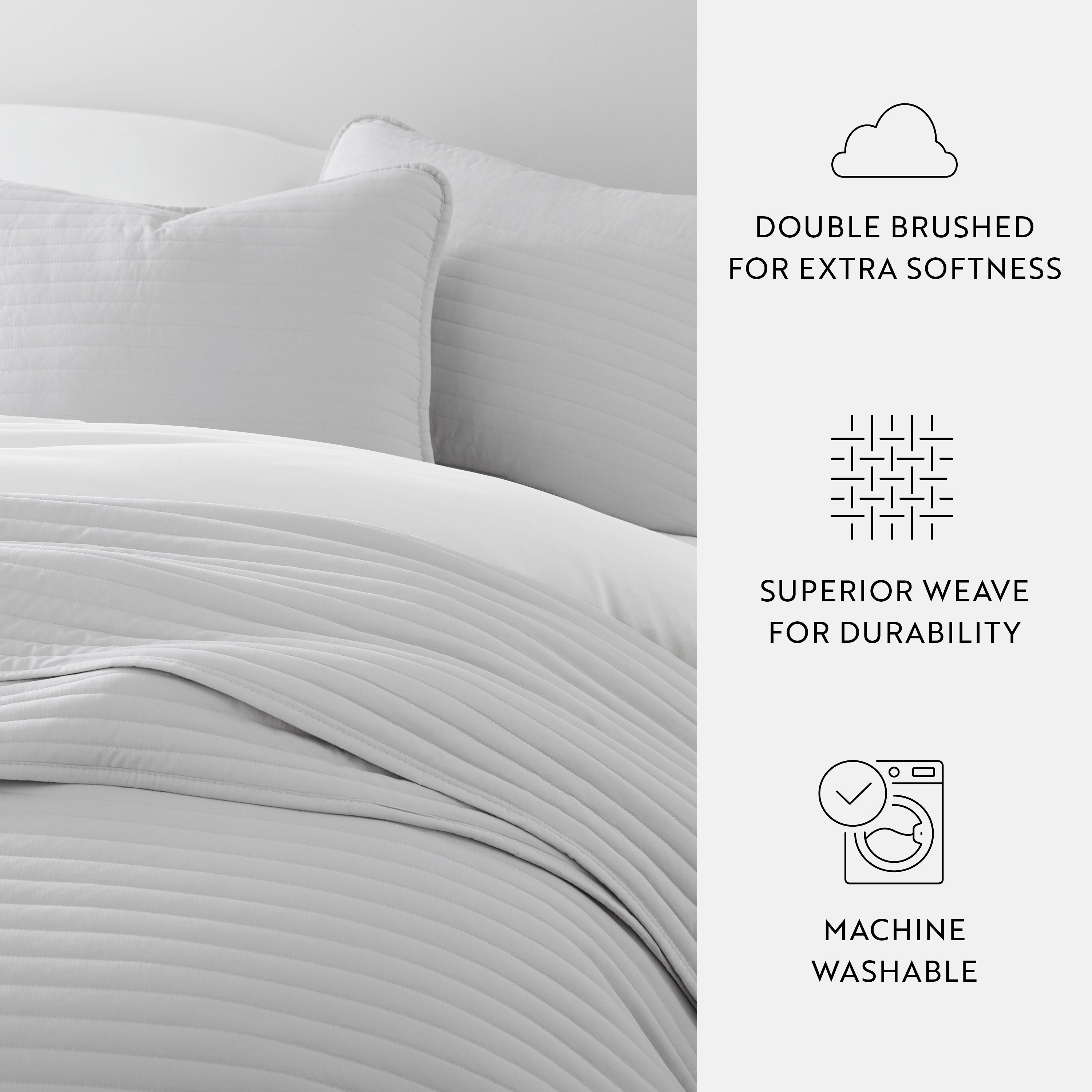 Lightweight Stripe Stitch Quilted Coverlet Set