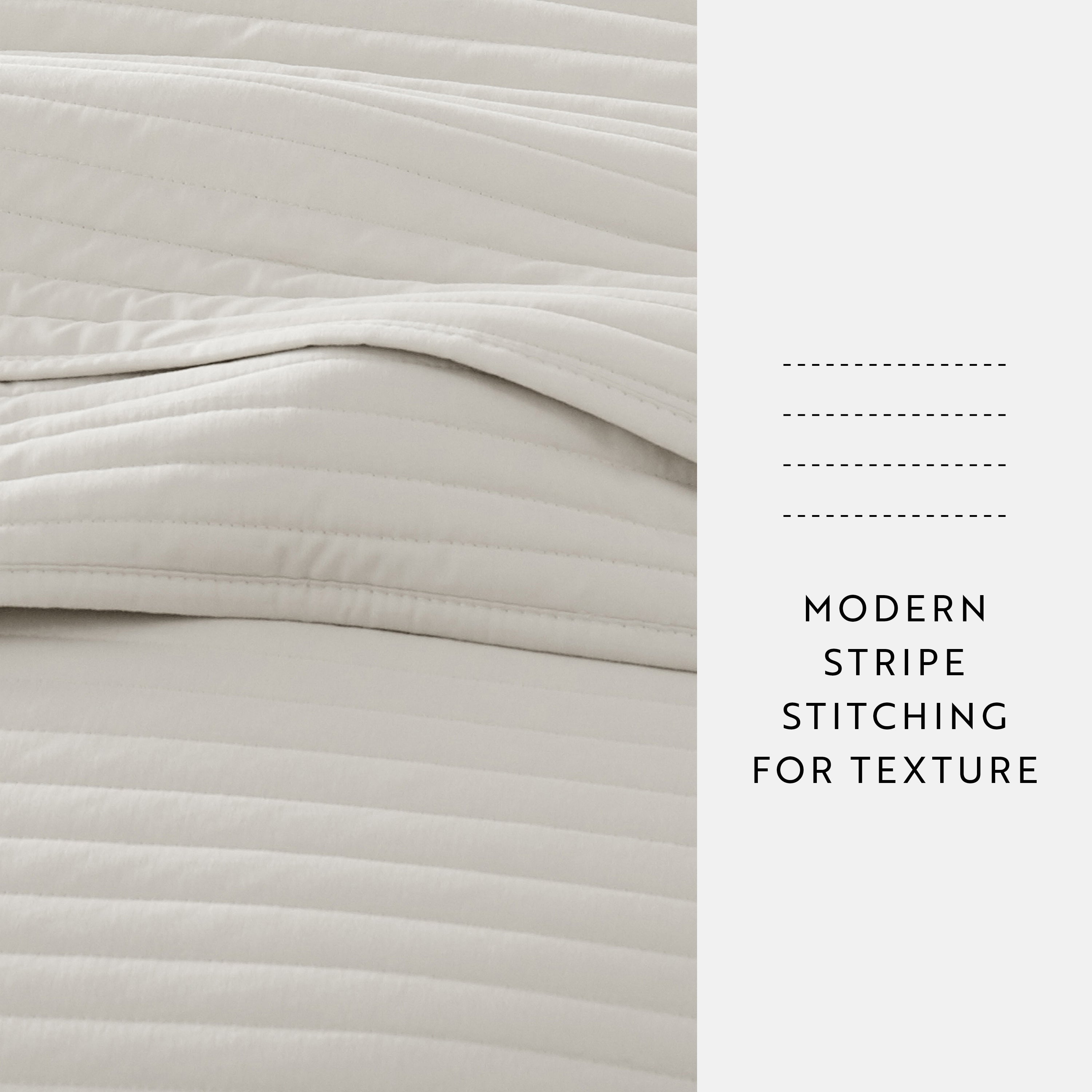 Lightweight Stripe Stitch Quilted Coverlet Set