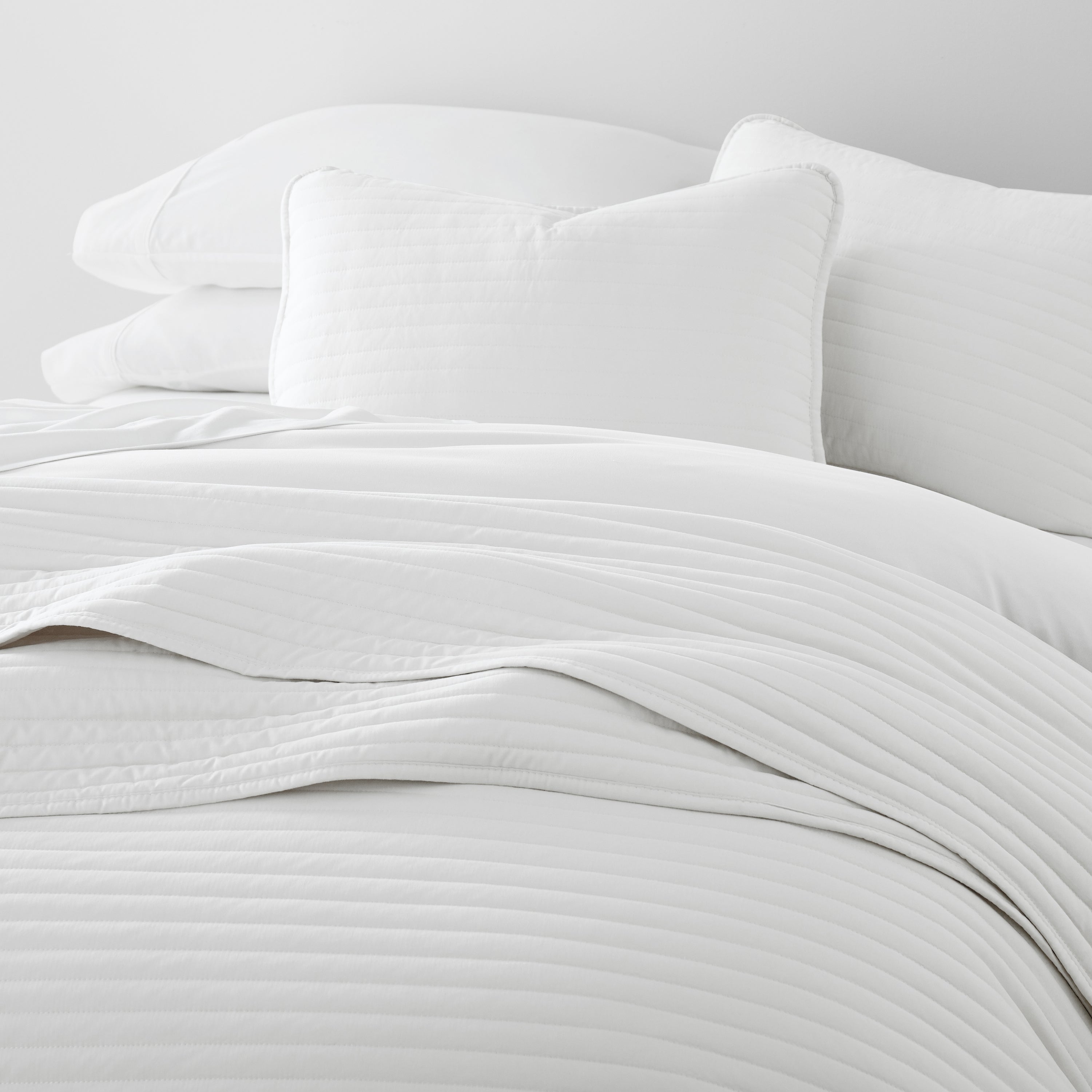 Lightweight Stripe Stitch Quilted Coverlet Set