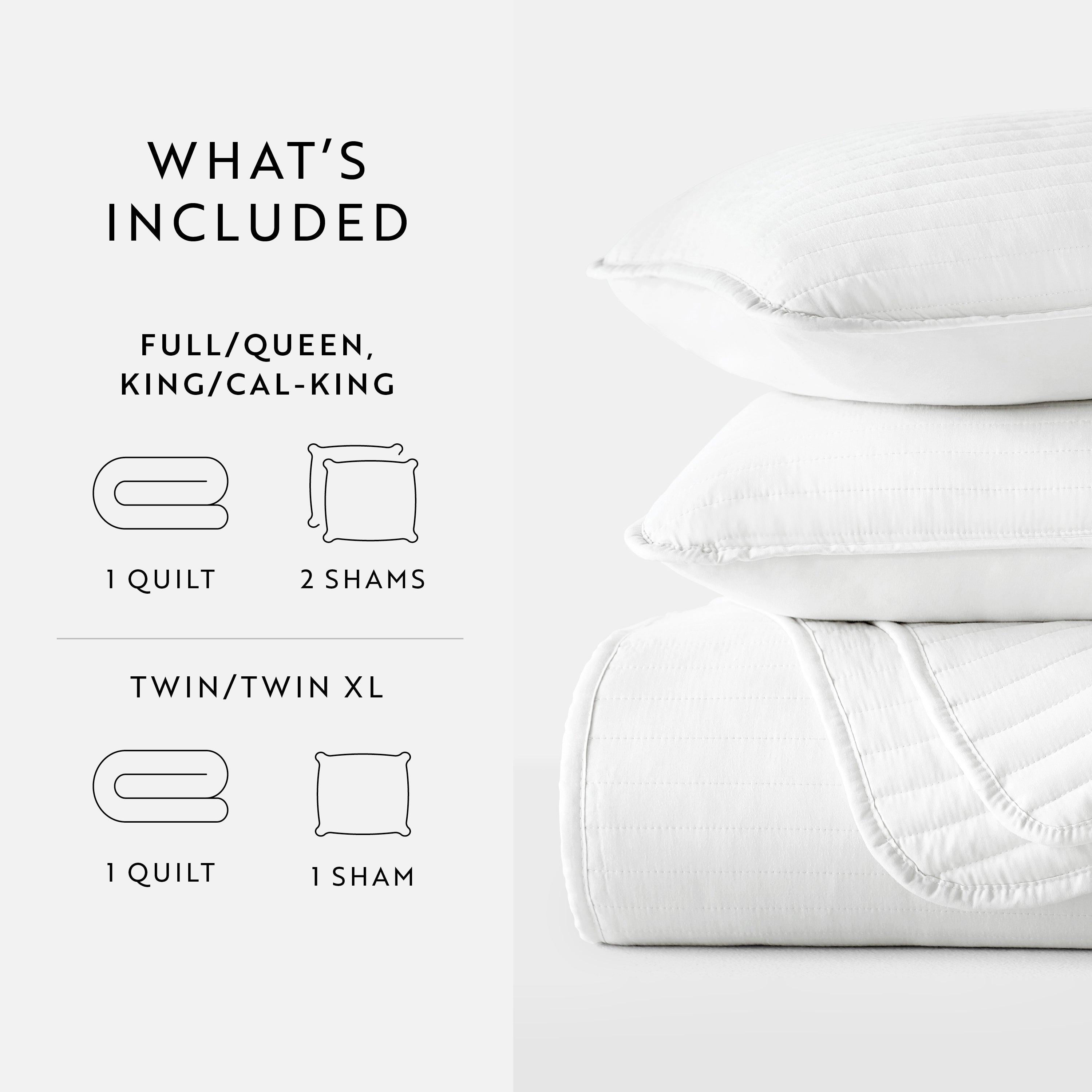 Lightweight Stripe Stitch Quilted Coverlet Set