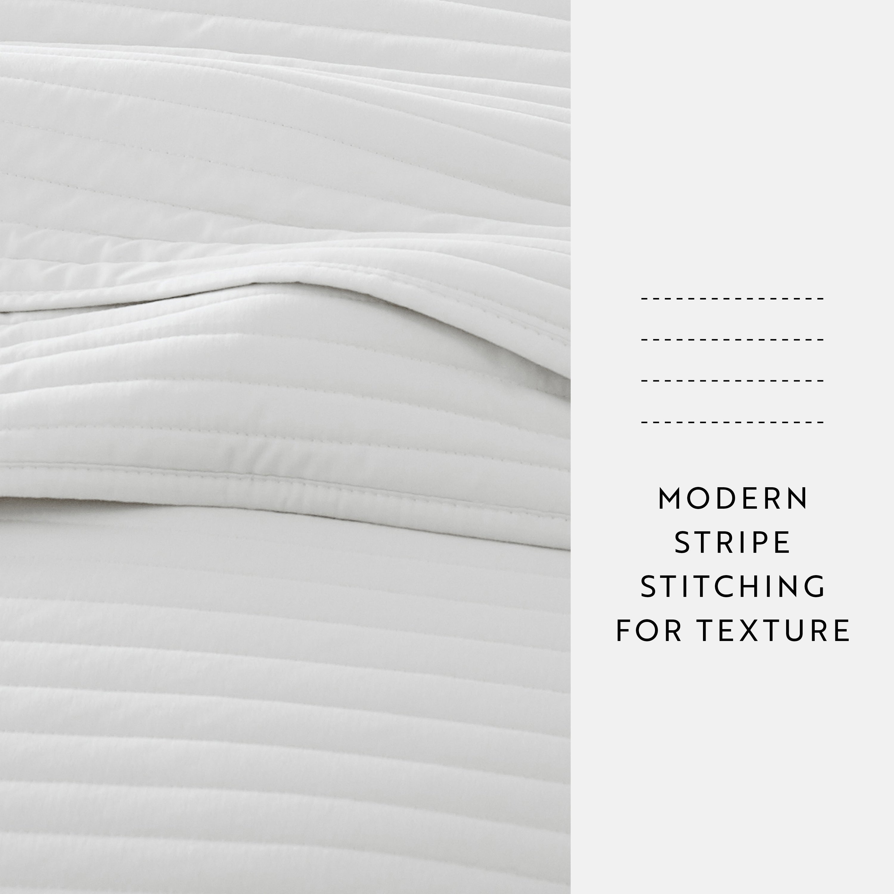 Lightweight Stripe Stitch Quilted Coverlet Set