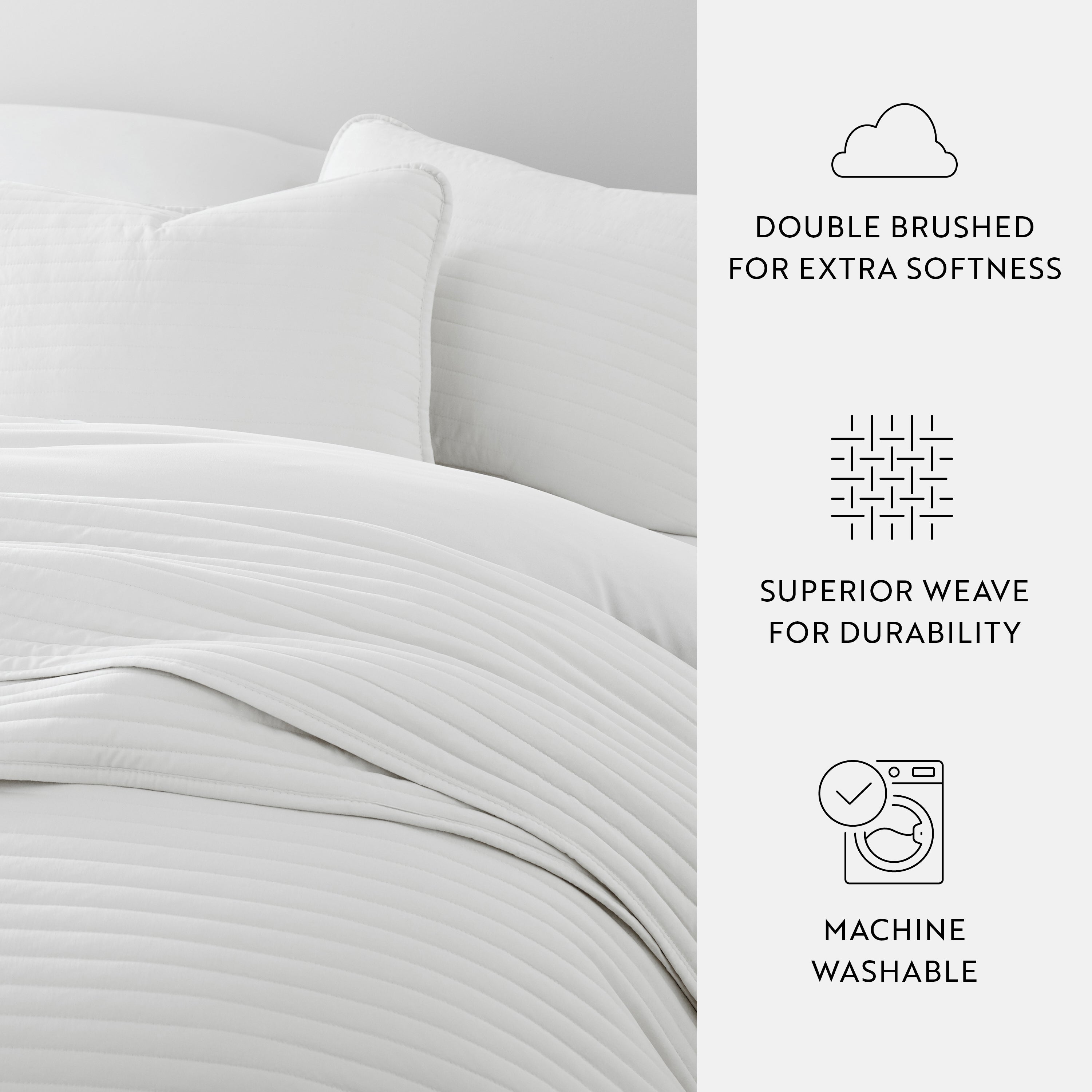 Lightweight Stripe Stitch Quilted Coverlet Set