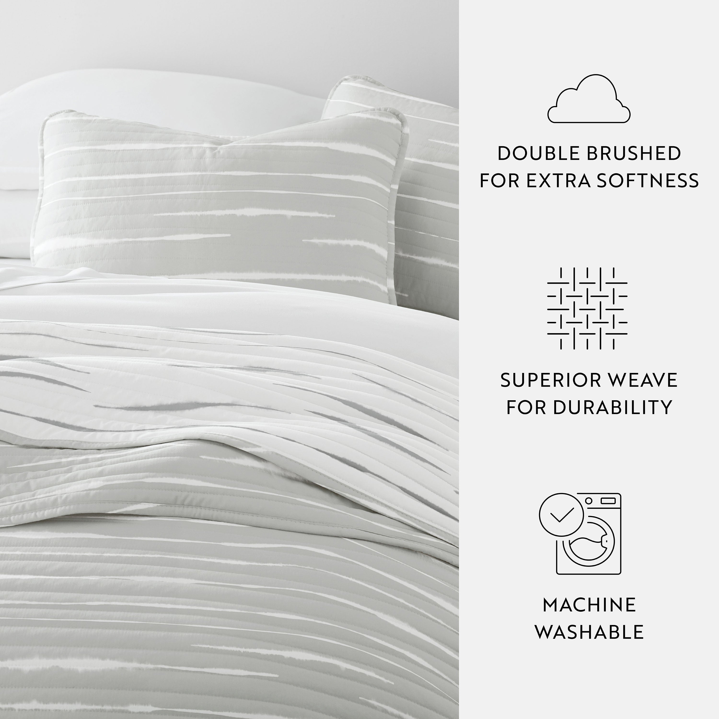 Horizon Patterned Reversible Quilted Coverlet Set