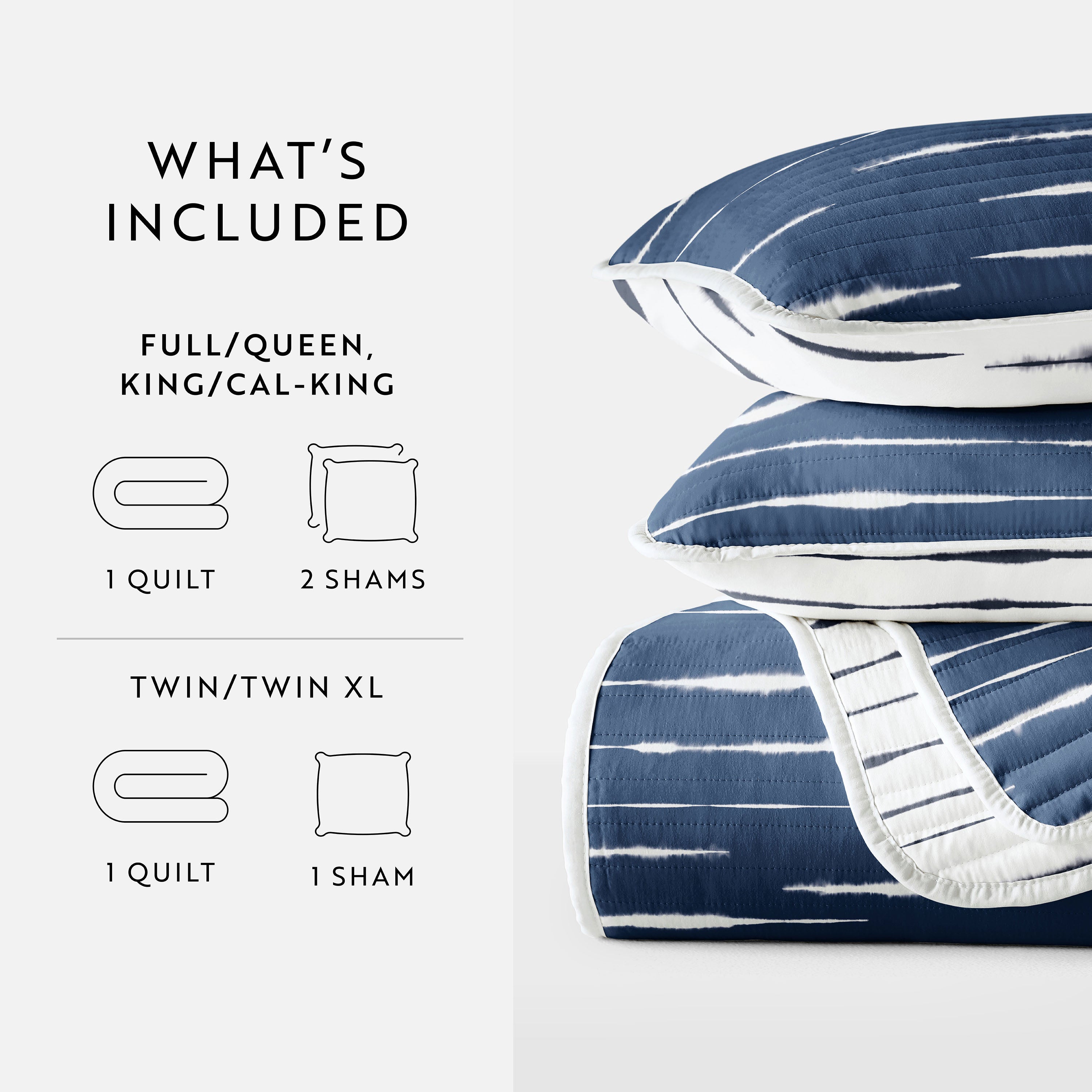 Horizon Patterned Reversible Quilted Coverlet Set