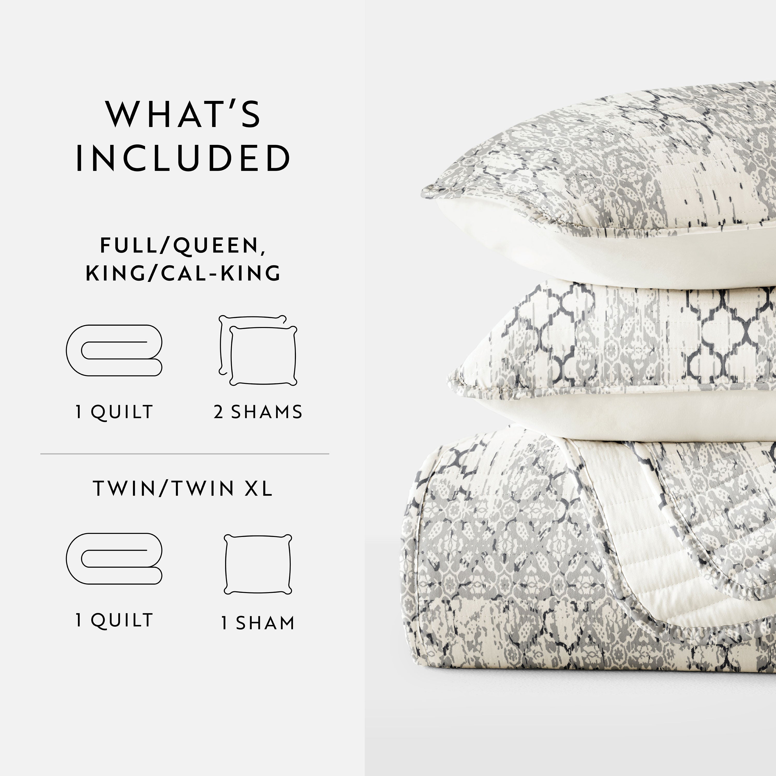 Aztec Inspired Patterned Reversible Quilted Coverlet Set