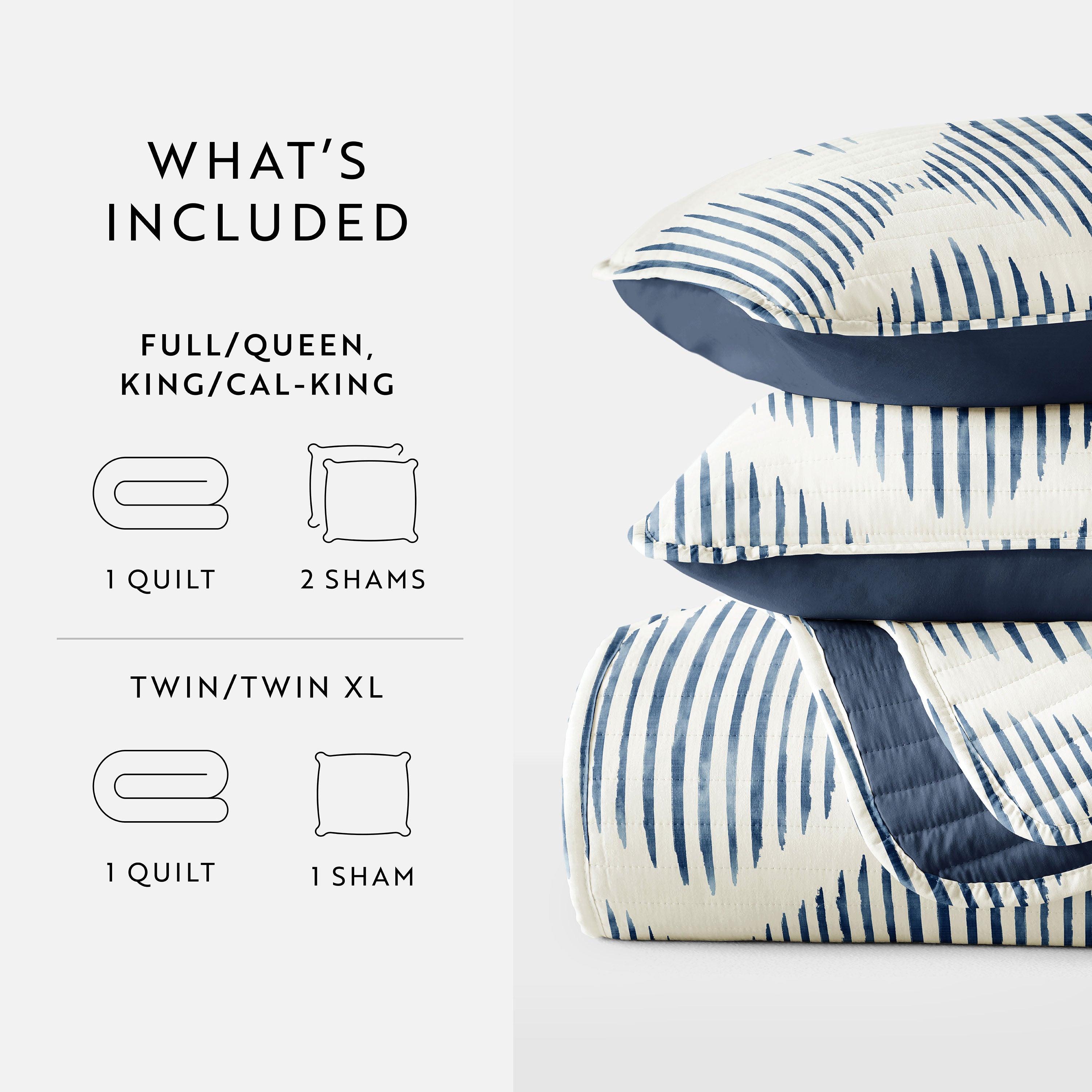 Distressed Diamond Patterned Reversible Quilted Coverlet Set