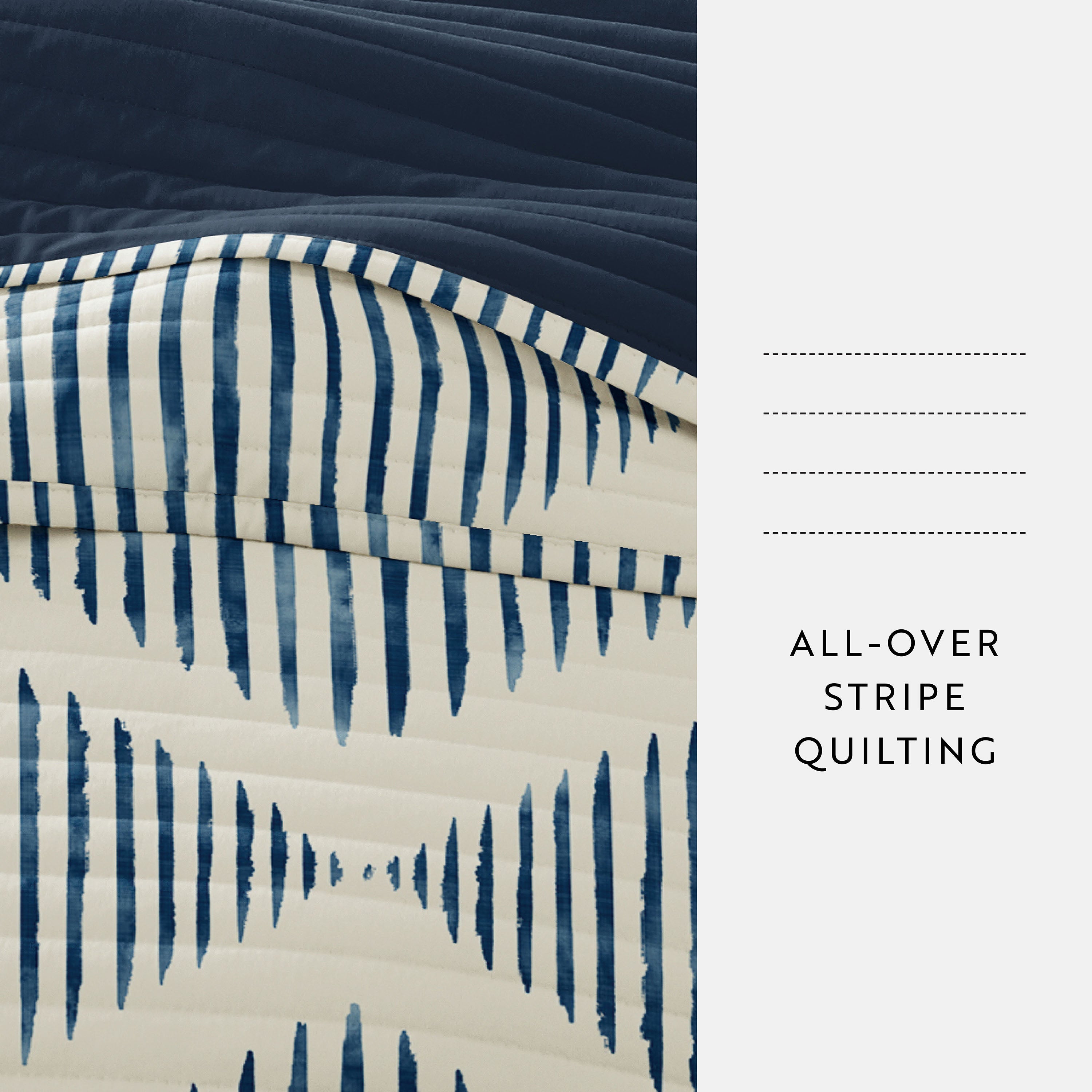 Distressed Diamond Patterned Reversible Quilted Coverlet Set