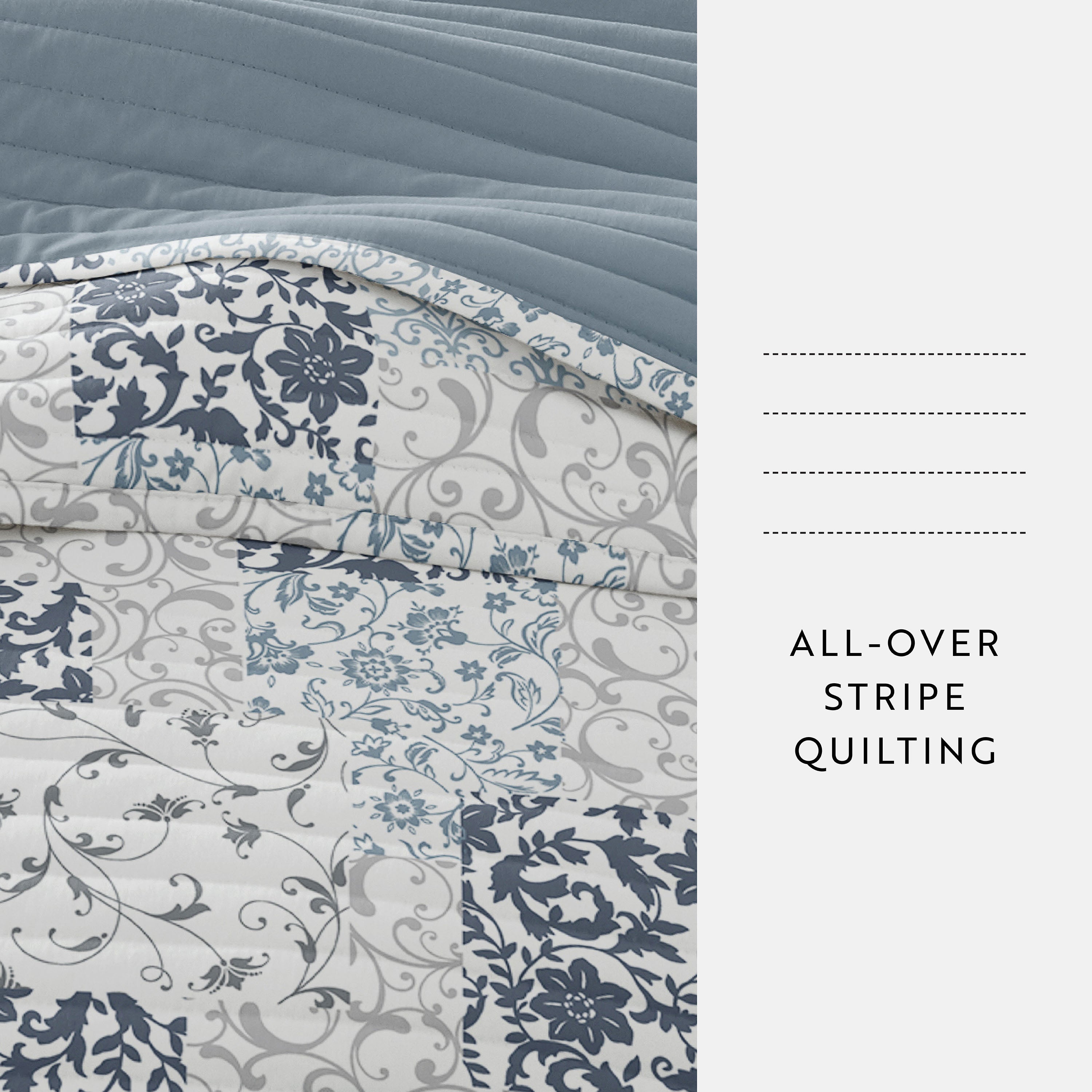 Patchwork Patterned Reversible Quilted Coverlet Set