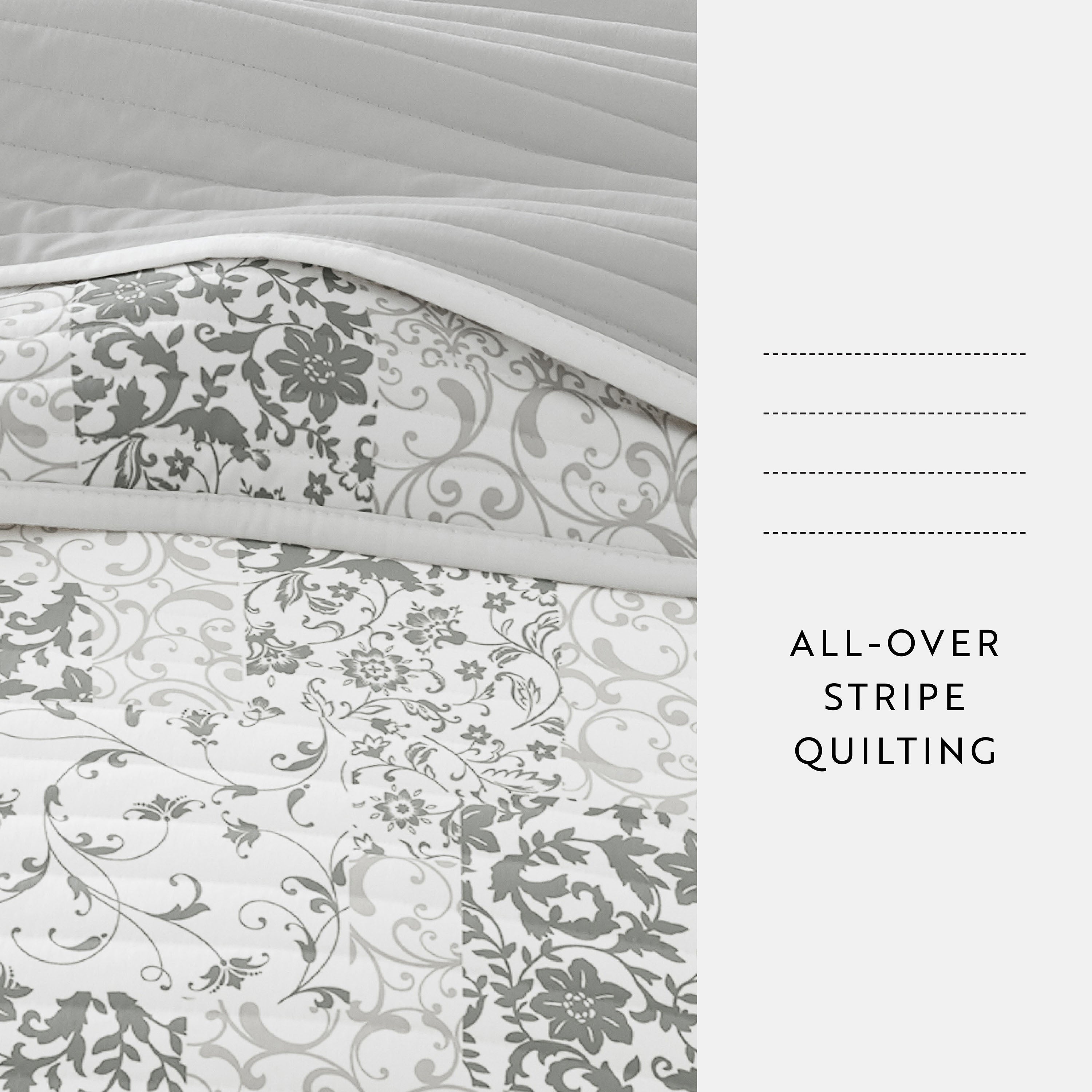 Patchwork Patterned Reversible Quilted Coverlet Set