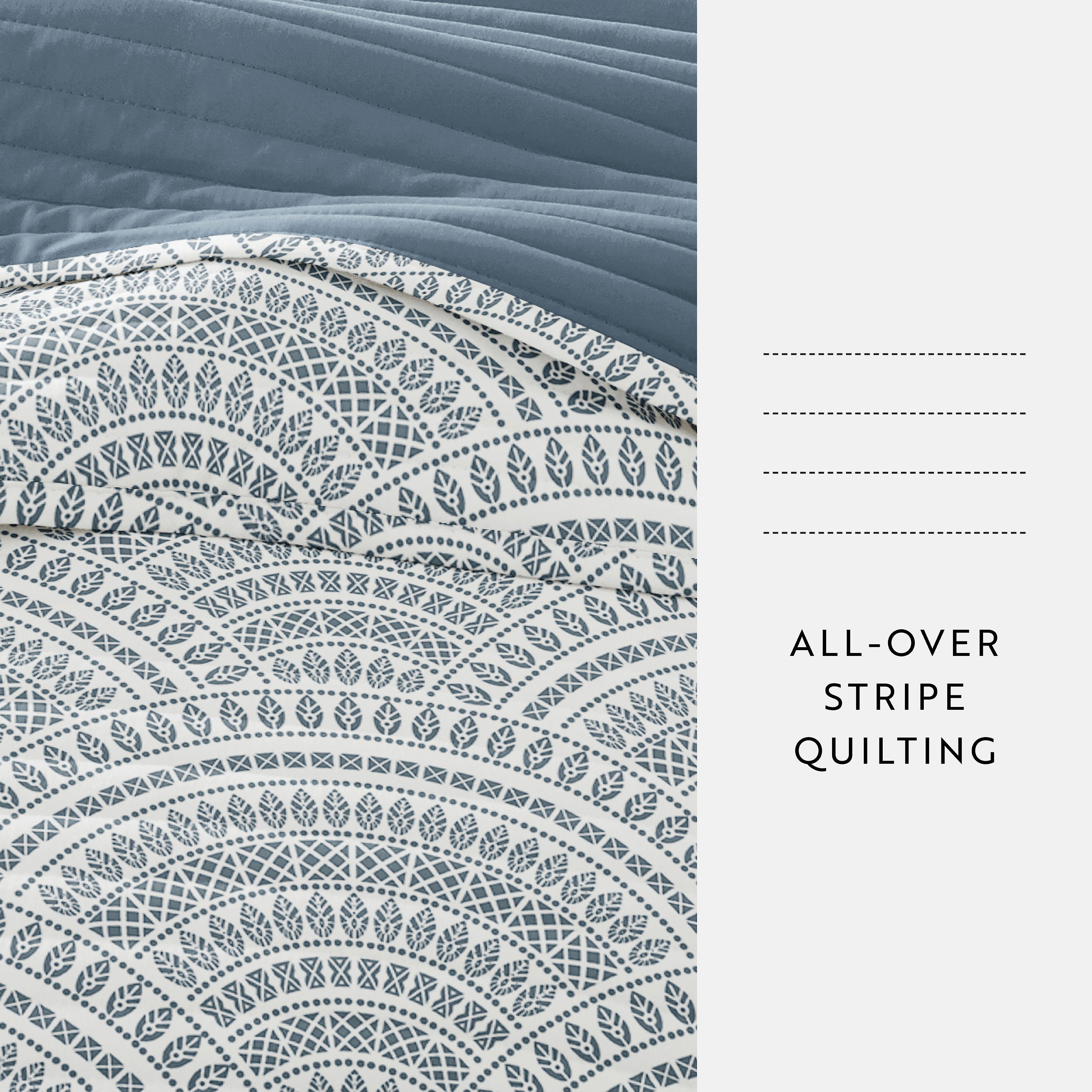 Scalloped Patterned Reversible Quilted Coverlet Set