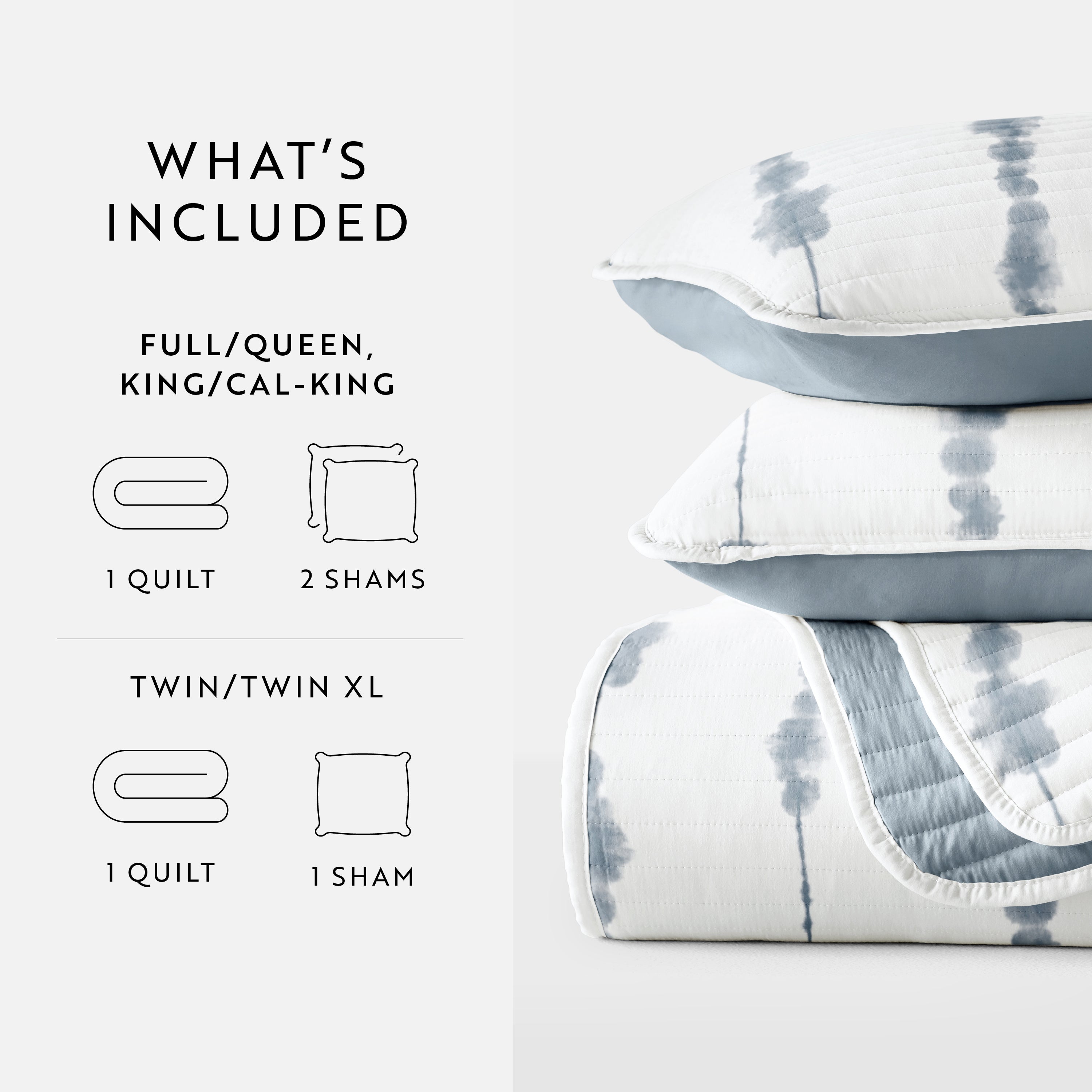 Shibori Aesthetic Patterned Reversible Quilted Coverlet Set