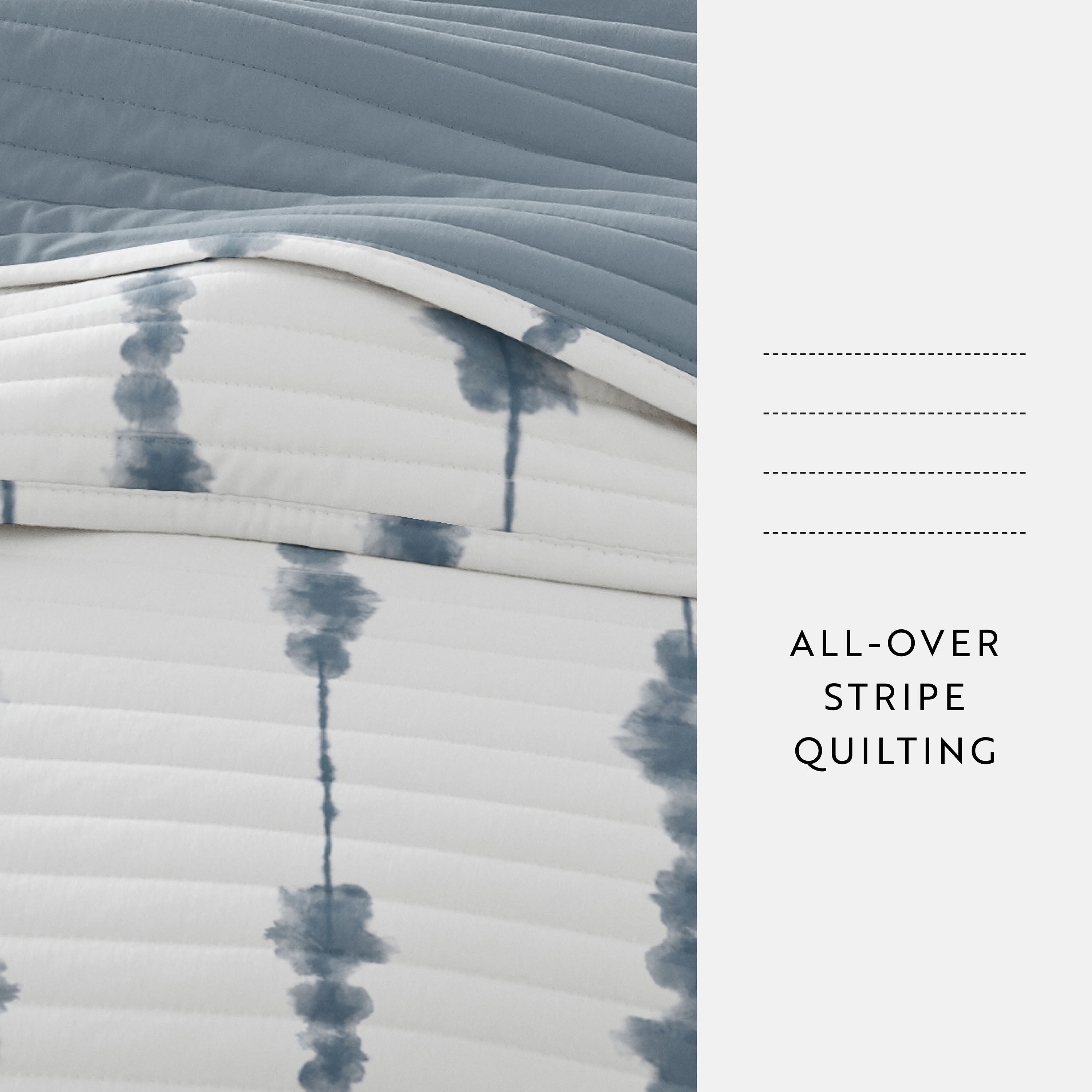 Shibori Aesthetic Patterned Reversible Quilted Coverlet Set