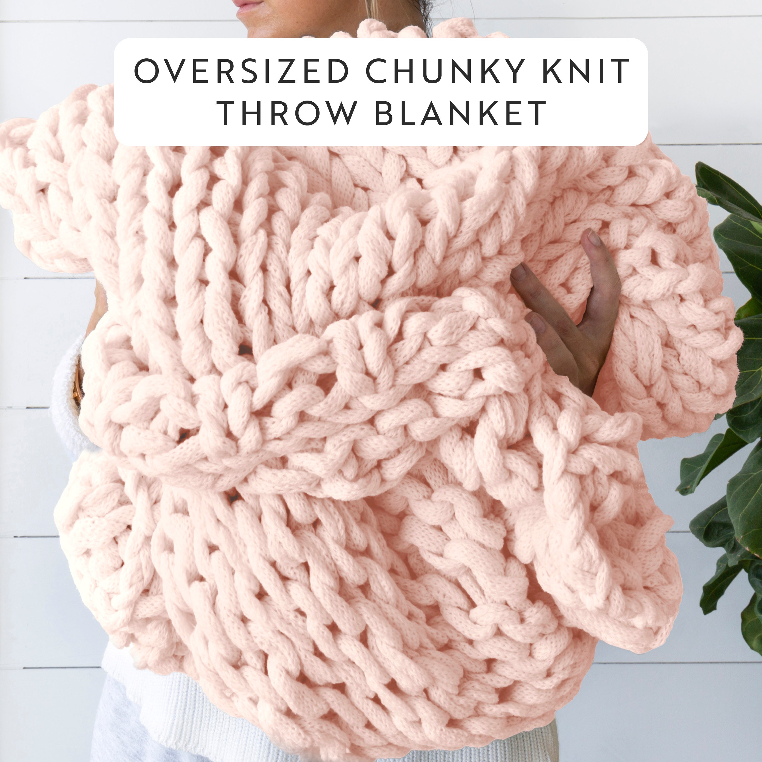 Chunky Hand-Knit Oversized Throw Blanket