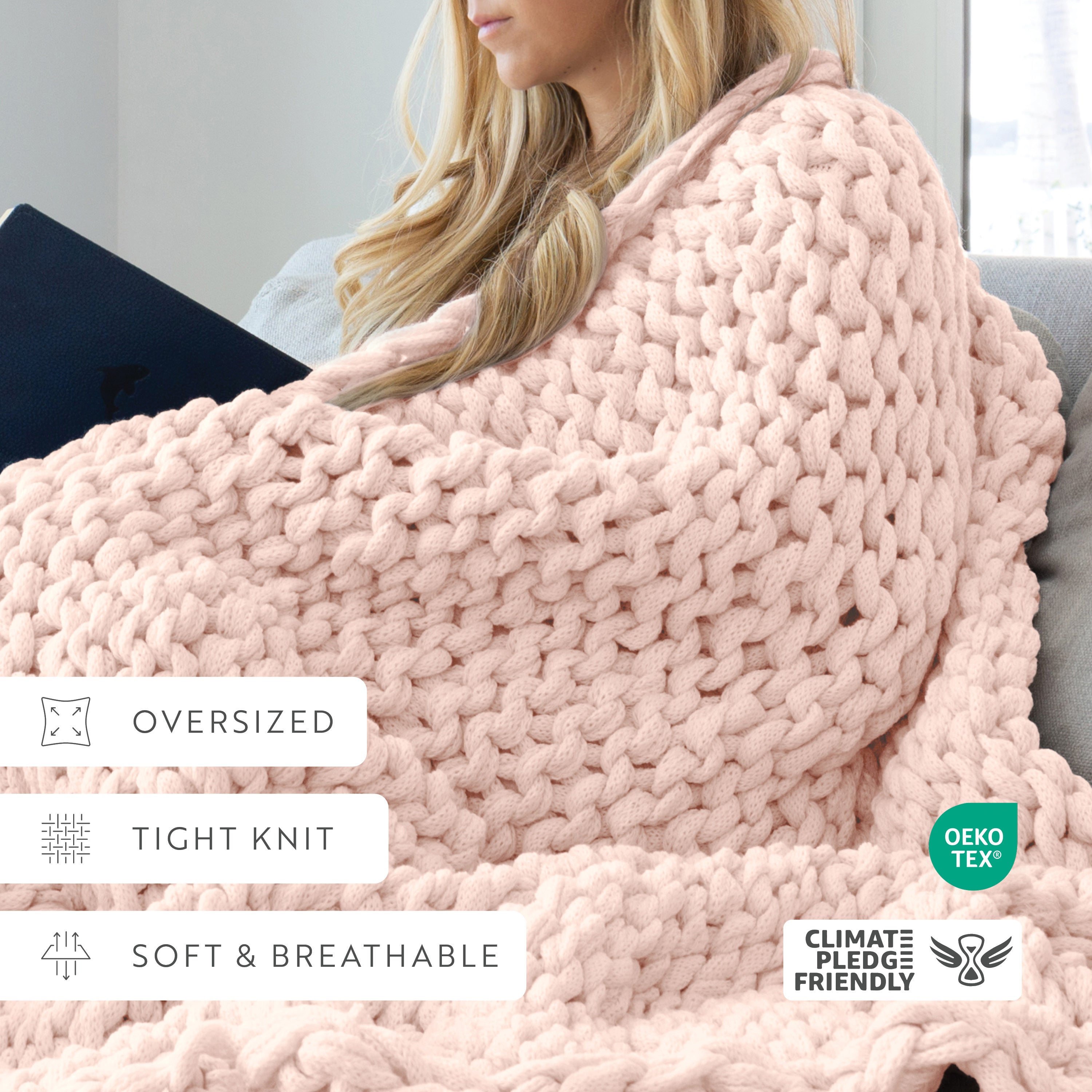 Chunky Hand-Knit Oversized Throw Blanket