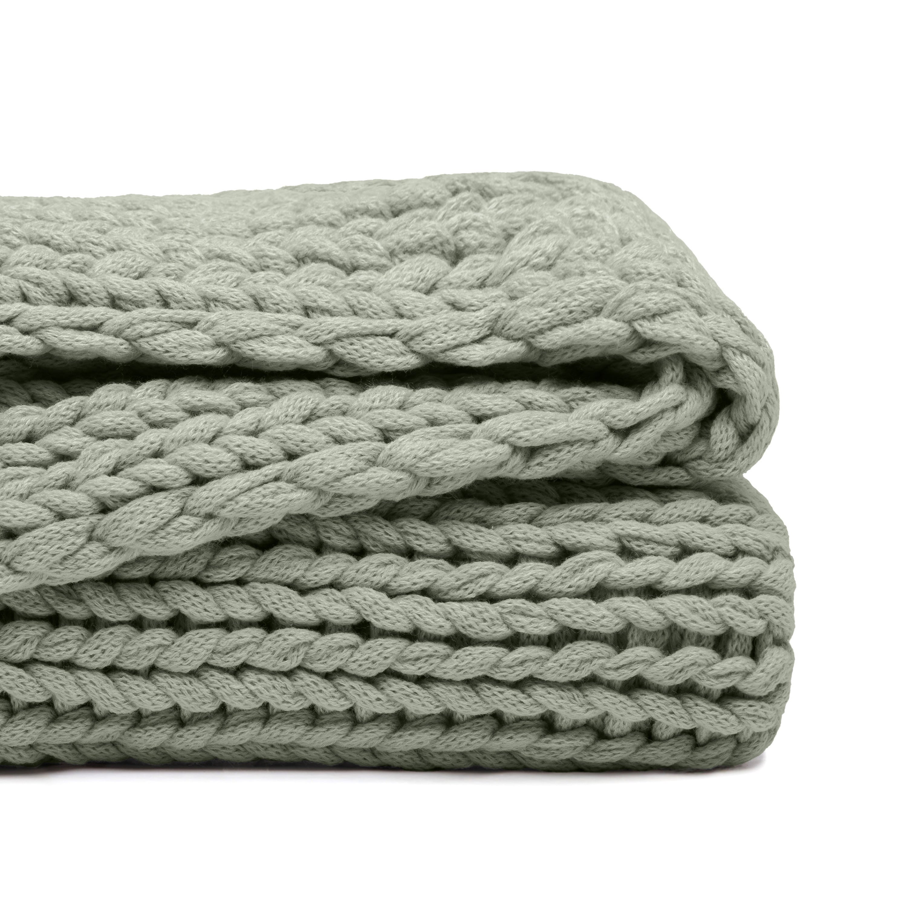 Chunky Hand-Knit Oversized Throw Blanket