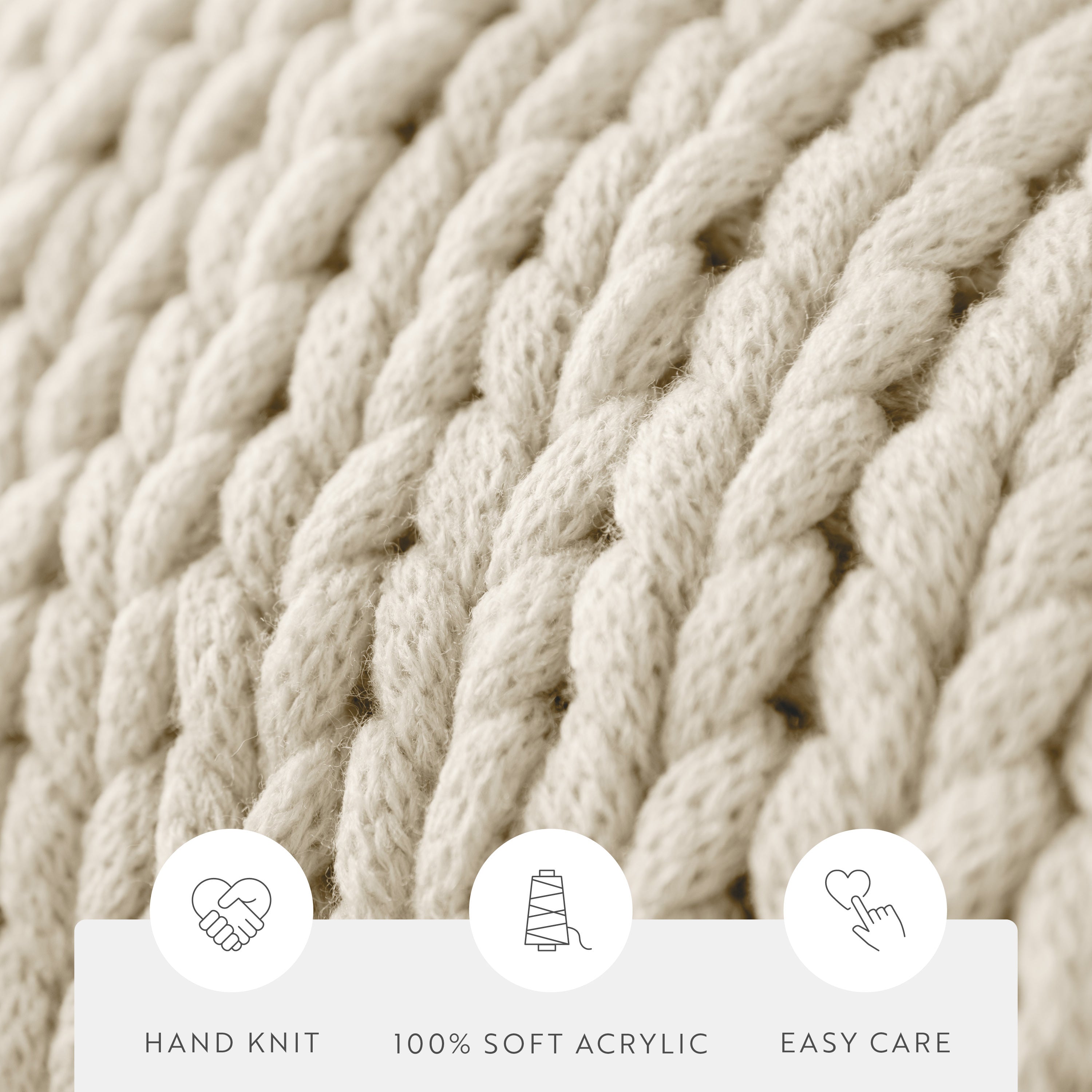 Chunky Hand-Knit Oversized Throw Blanket
