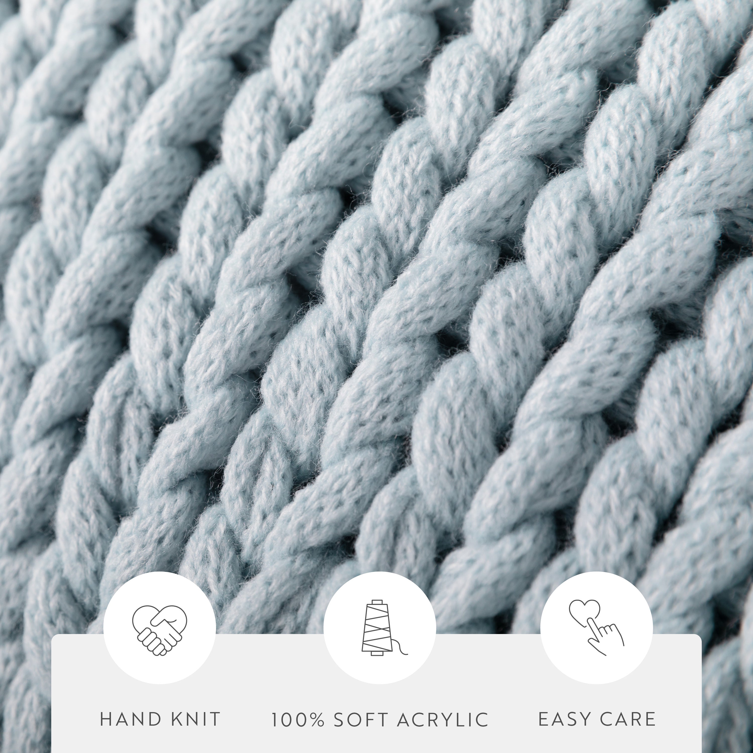 Chunky Hand-Knit Oversized Throw Blanket