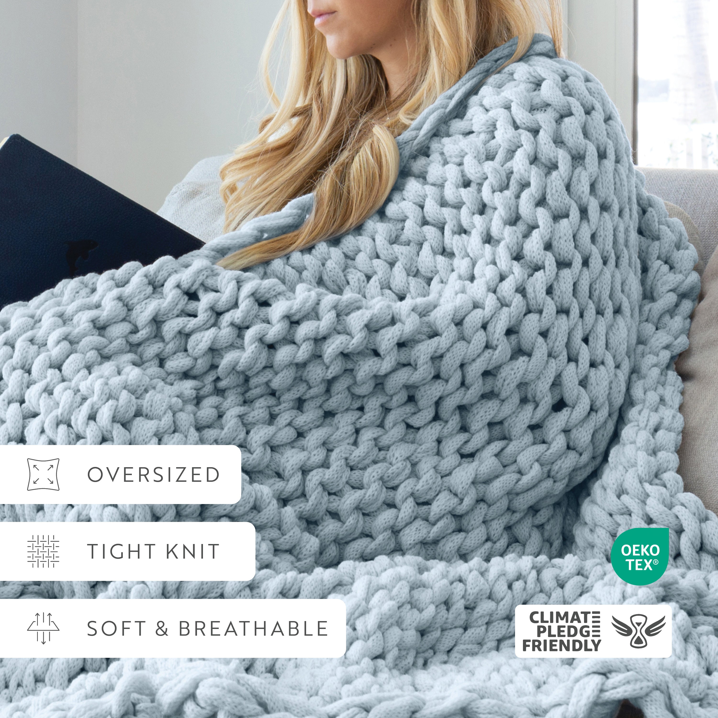 Chunky Hand-Knit Oversized Throw Blanket