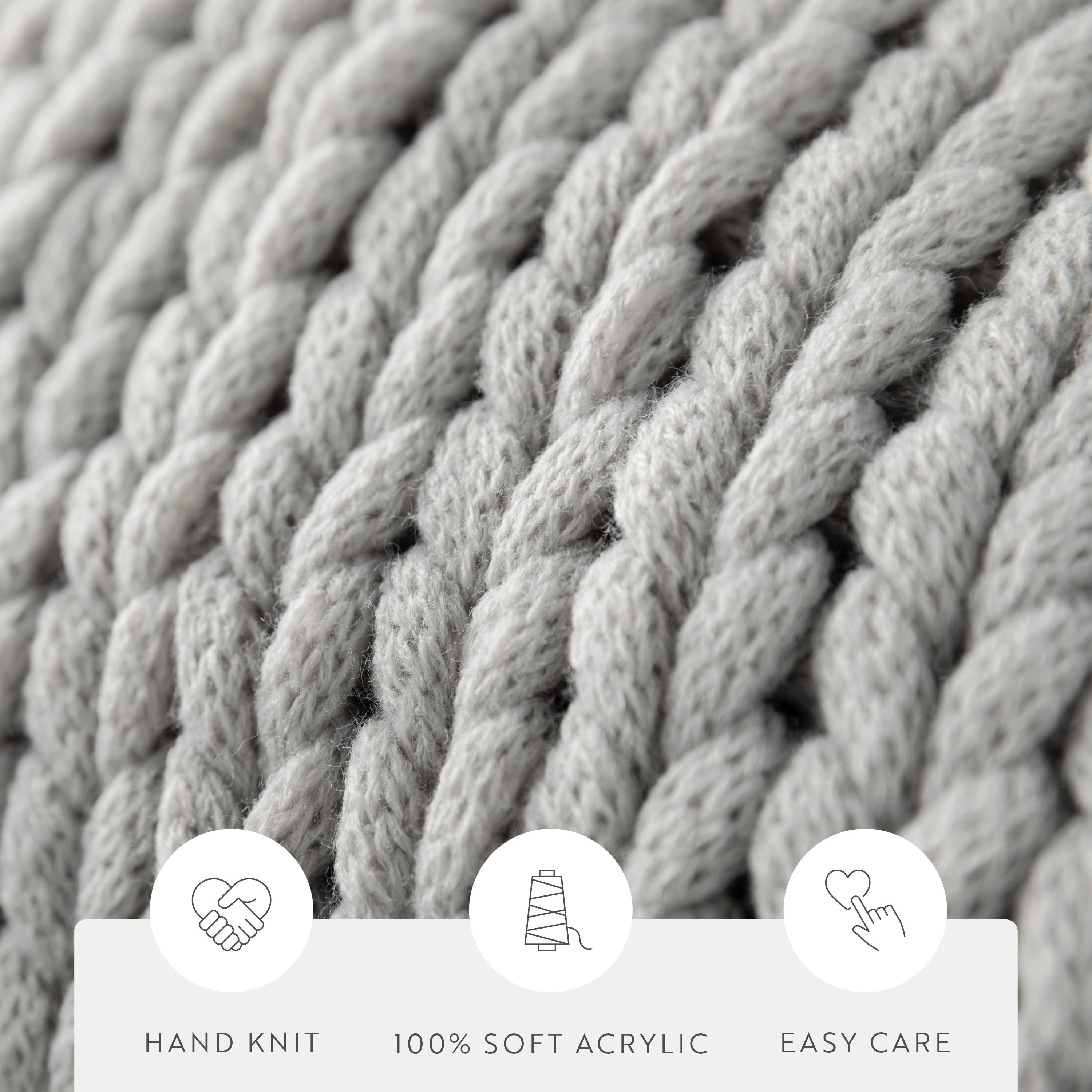 Chunky Hand-Knit Oversized Throw Blanket