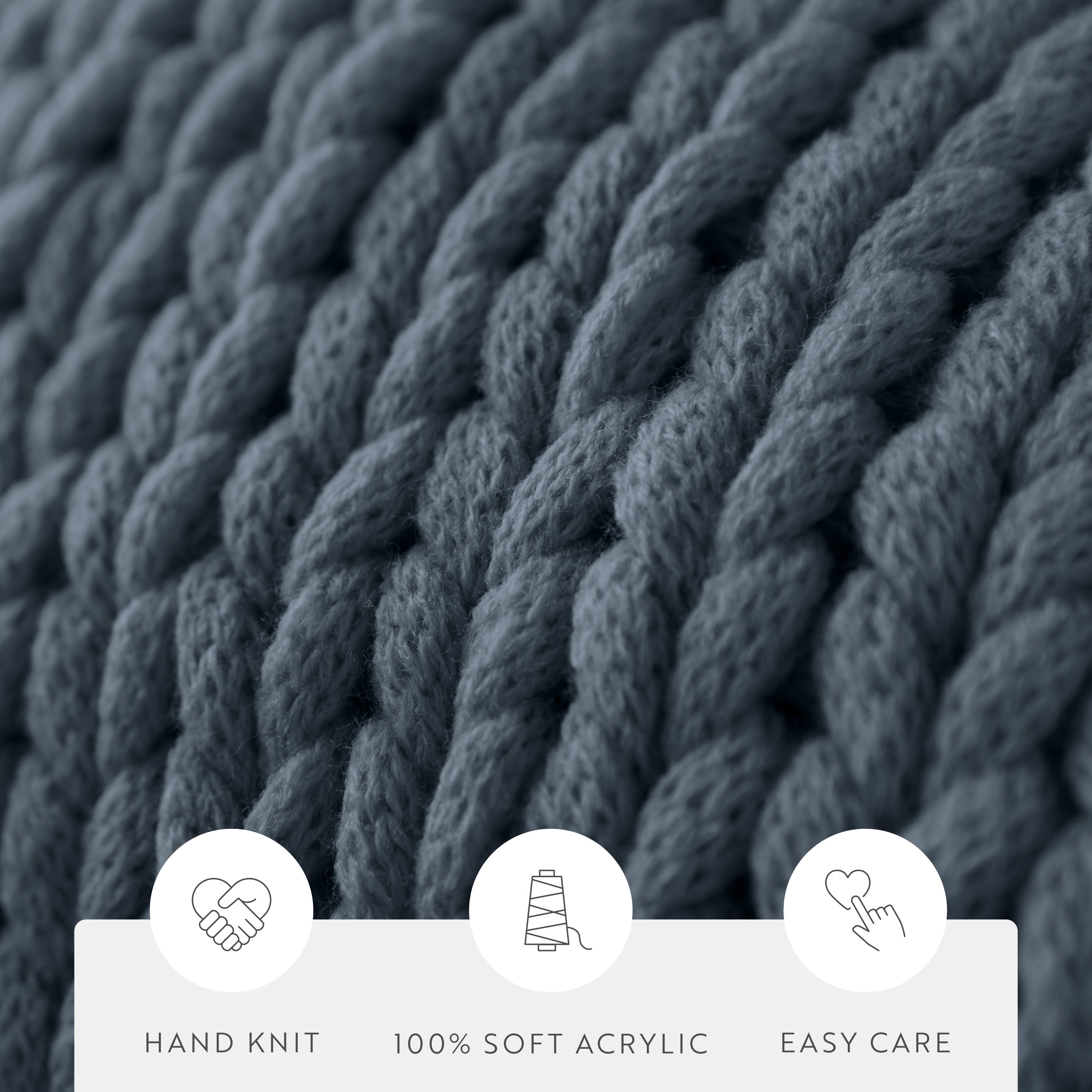 Chunky Hand-Knit Oversized Throw Blanket