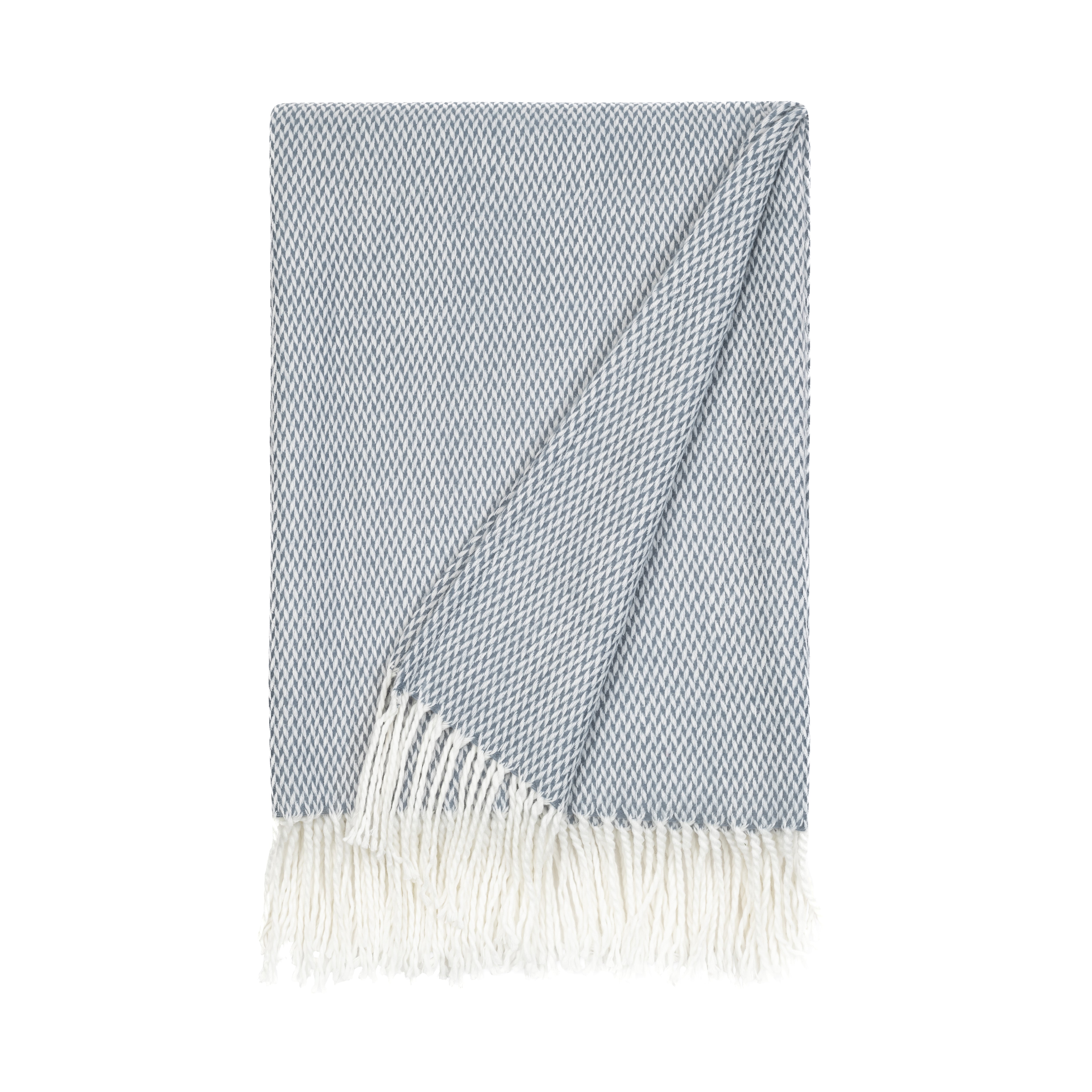 Herringbone Throw Blanket with Fringed Edges