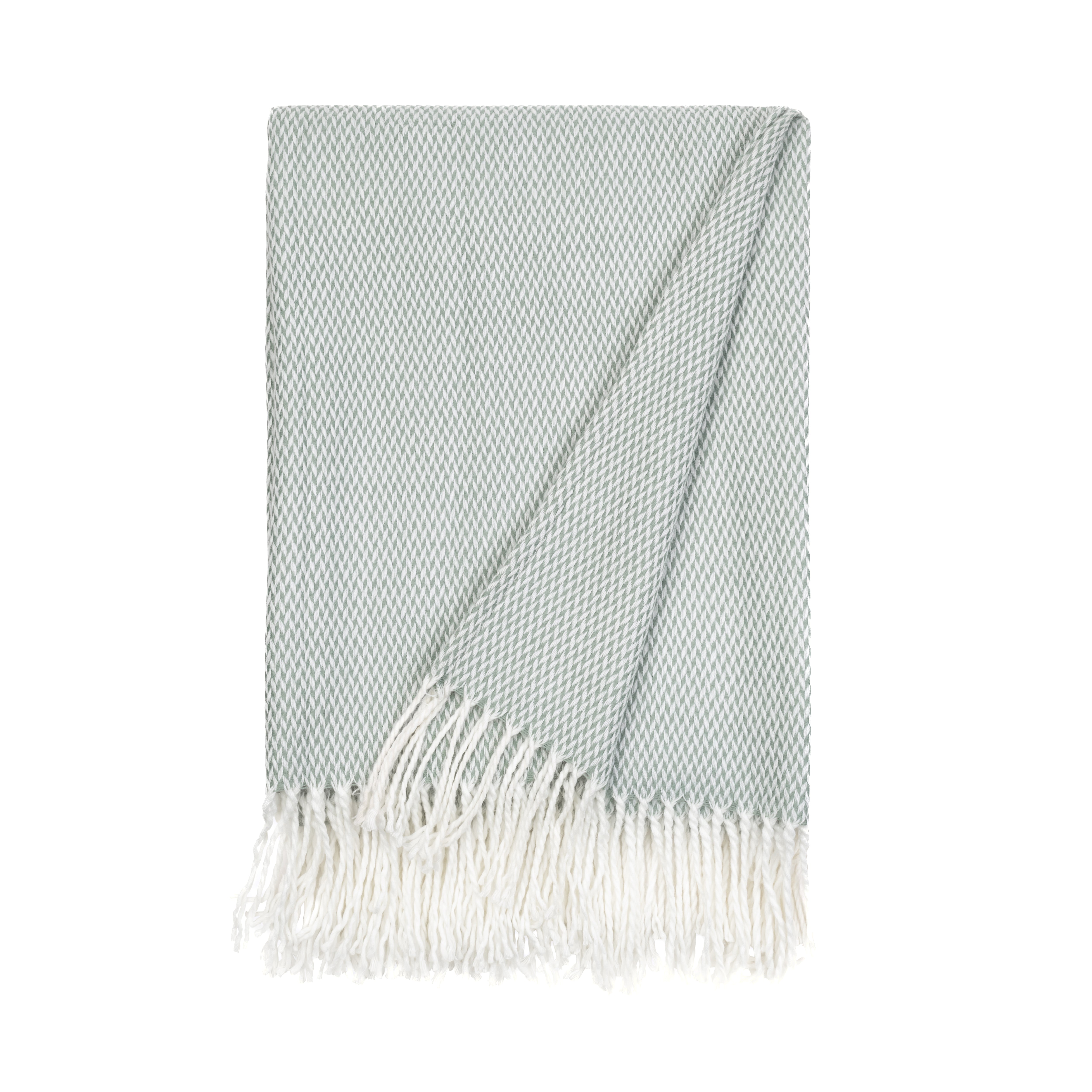 Herringbone Throw Blanket with Fringed Edges