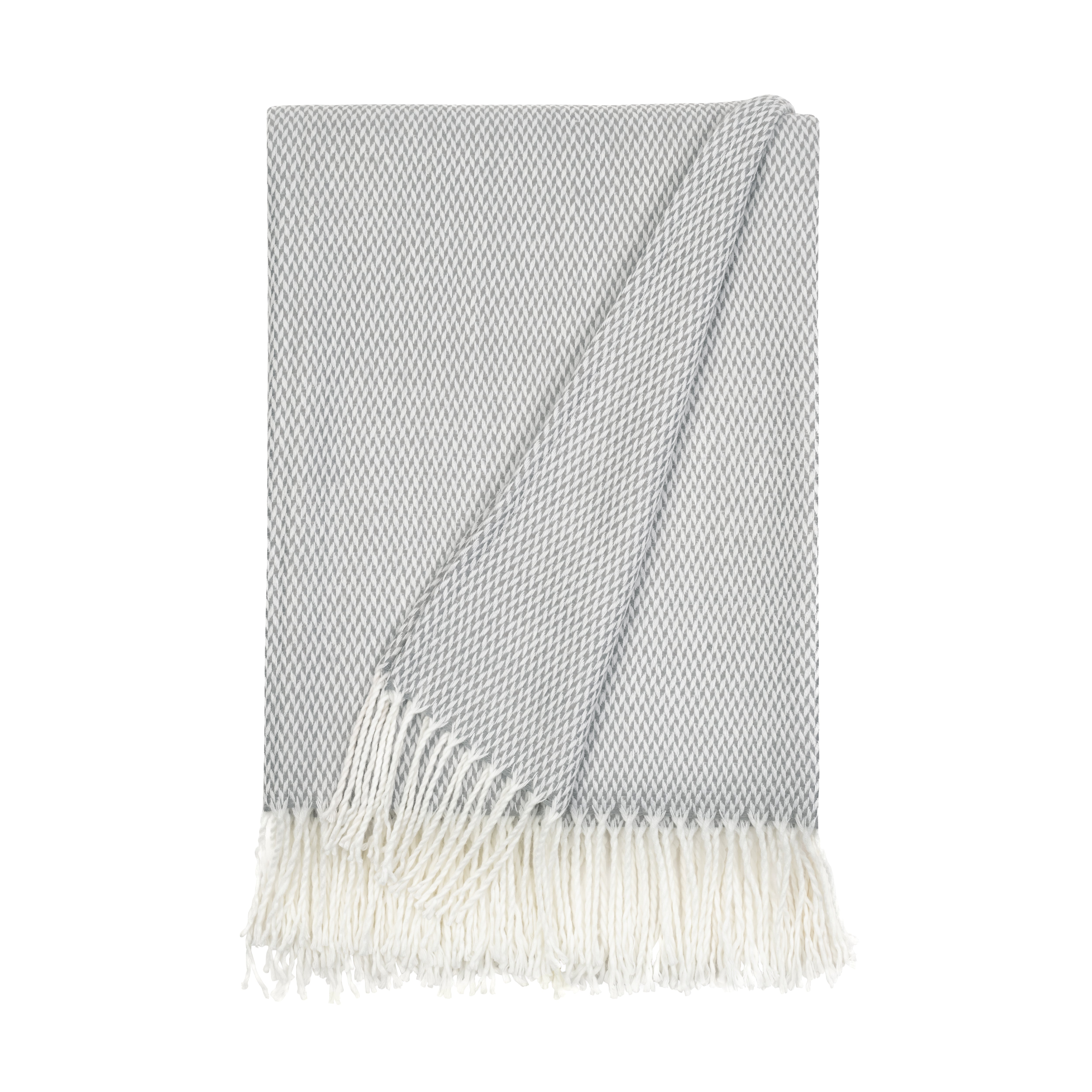 Herringbone Throw Blanket with Fringed Edges